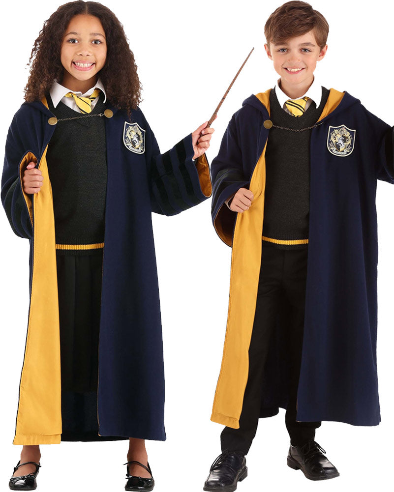 1920s Hogwarts Hufflepuff Kids Costume Robe - Authentic Harry Potter Cosplay Outfit for Halloween & Theme Parties