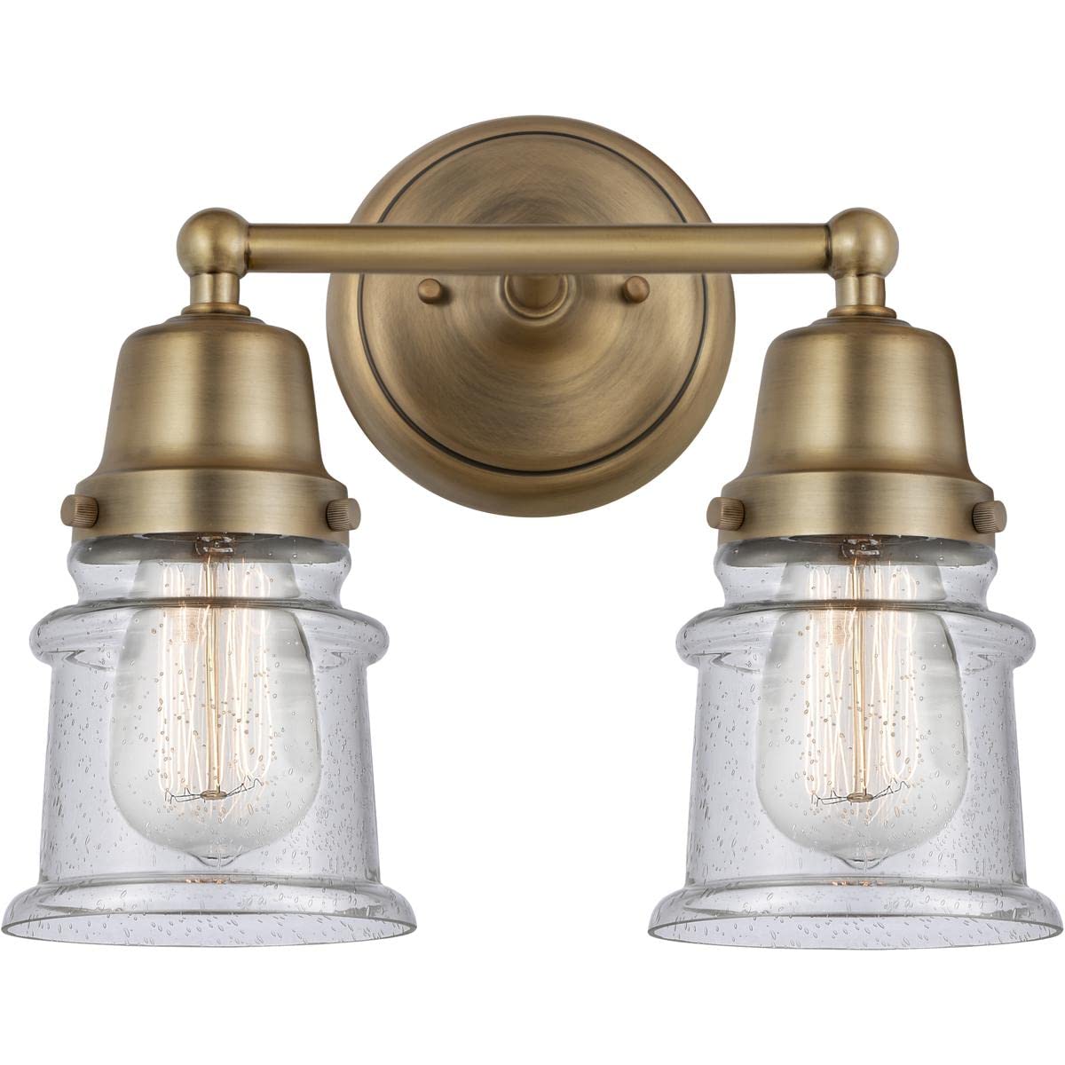 Aditi Canton 2-Light Bathroom Vanity Light in Brushed Brass - Perfect for Modern Bathroom, Powder Room and Dressing Area Lighting