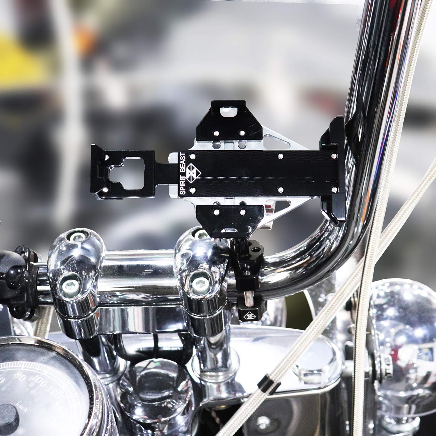 Sturdy Aluminum Motorcycle Phone Mount - Anti-Theft Handlebar Holder for Harley Davidson | Perfect for Road Trips & Commuting