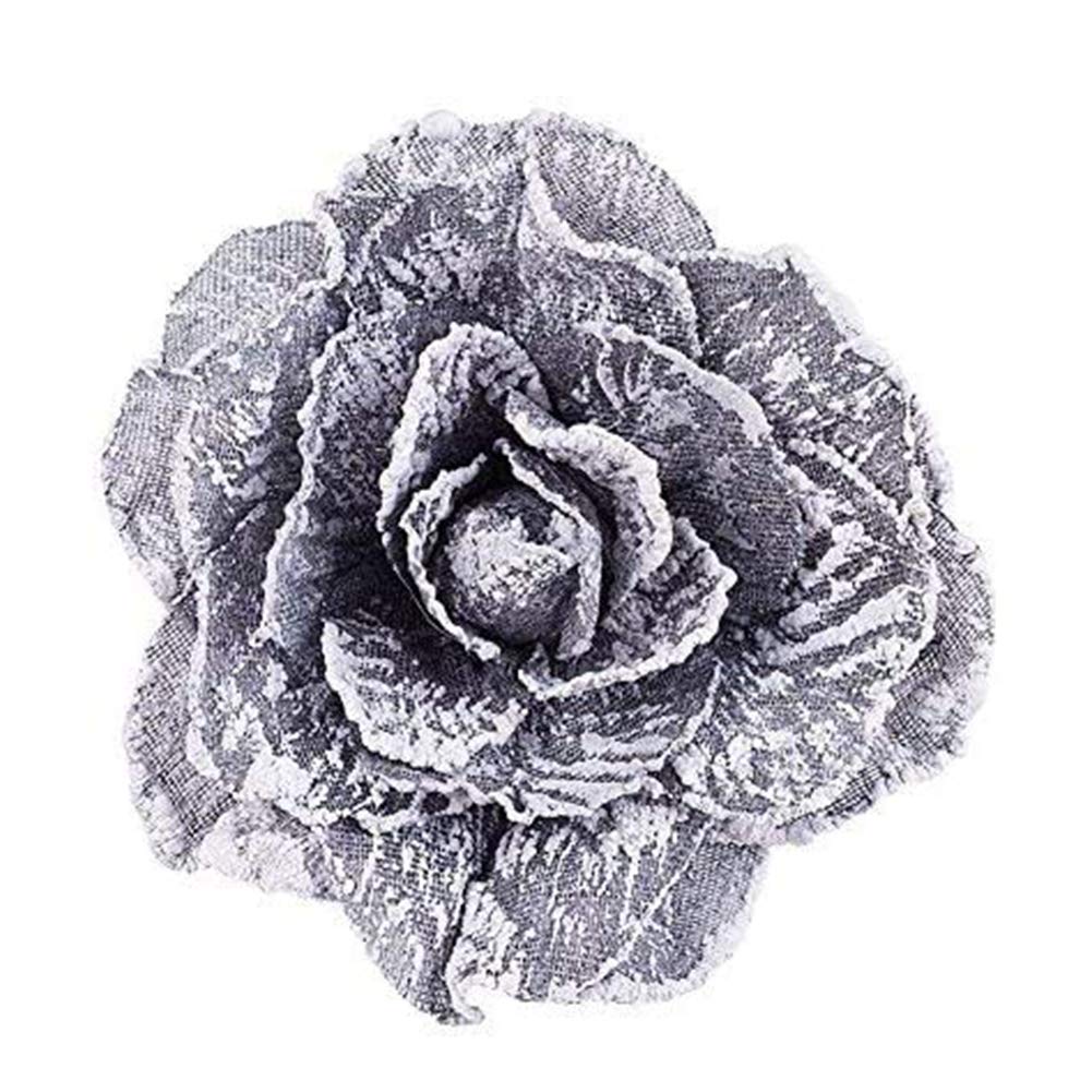 TINTON LIFE Magnetic Curtain Tiebacks - 1 Pair Flower-Shaped Curtain Holders, 15.75 Inch Grey Rope Buckles for Windows & Drapes | Perfect for Living Room, Bedroom & Home Decor