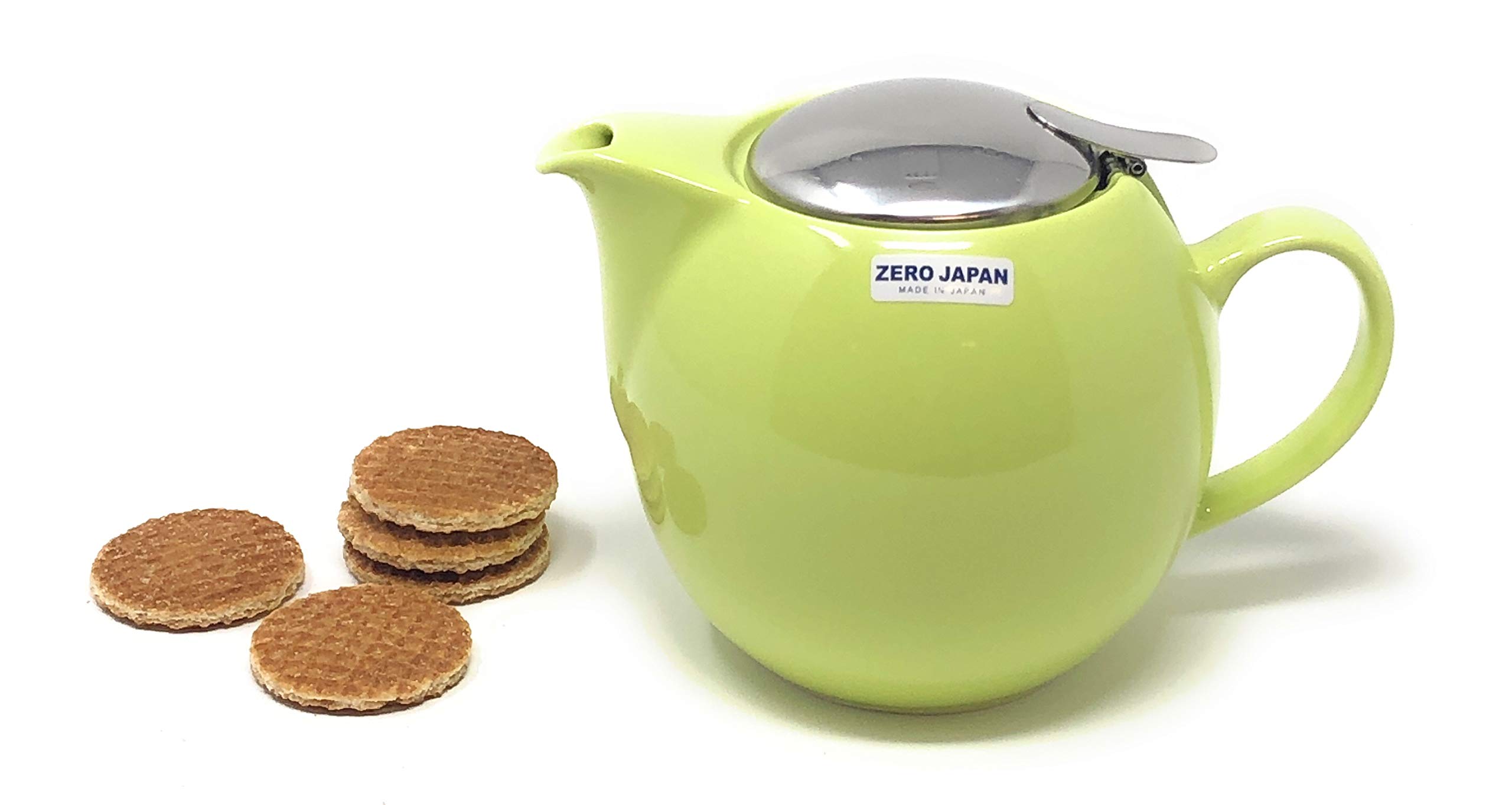 Bee House 26oz Round Ceramic Teapot with Infuser - Kiwi Green Color - Perfect for Loose Leaf Tea, Herbal Tea & Iced Tea Brewing - Ideal for Home, Office & Tea Parties