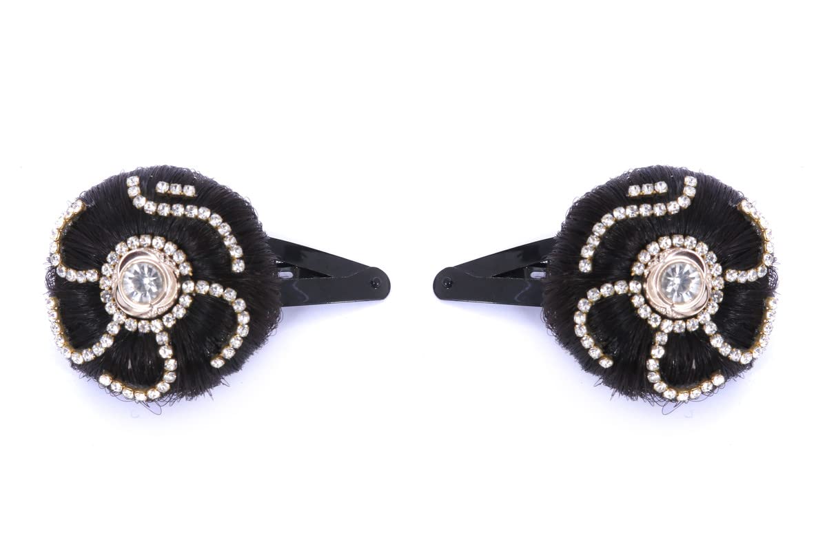 NAVMAV Non-Slip Metal Hair Clips for Women, Teens & Toddlers - 2 Pack Black Mini Claw Hairpins for Baby & Kids (Perfect for School, Parties & Daily Styling)