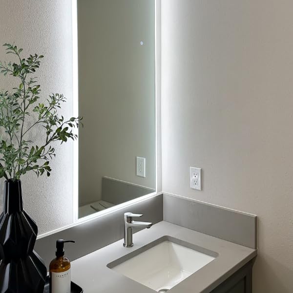 ZEEK 65x22 Inch Full Length LED Backlit Mirror - Wall Mounted Dressing Mirror for Bedroom, Vanity & Closet - Modern Illuminated Makeup Mirror with Adjustable Brightness for Home Decor and Selfie Lighting