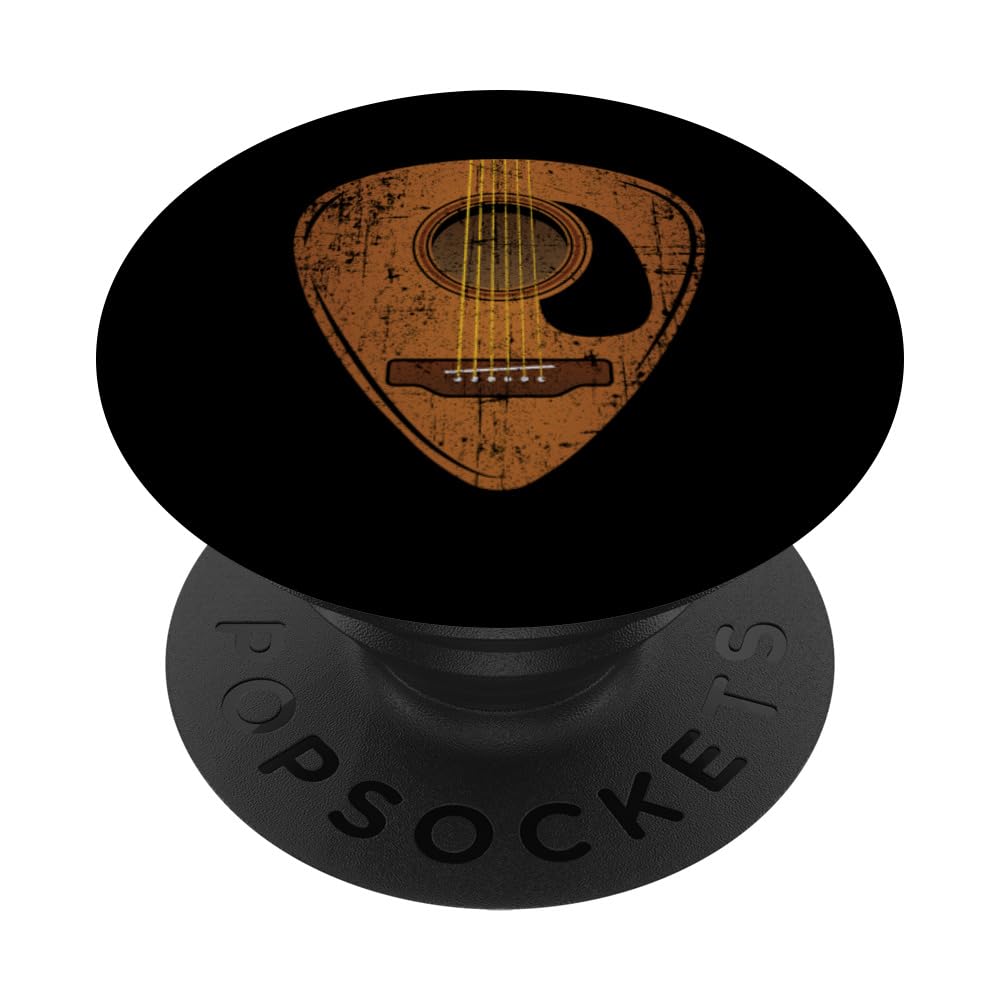 Vintage Bass Guitar Pick - Retro Guitarist Bassist Strings Accessory - Standard PopGrip for Phone & Tablet - Perfect for Musicians, Collectors & Music Lovers