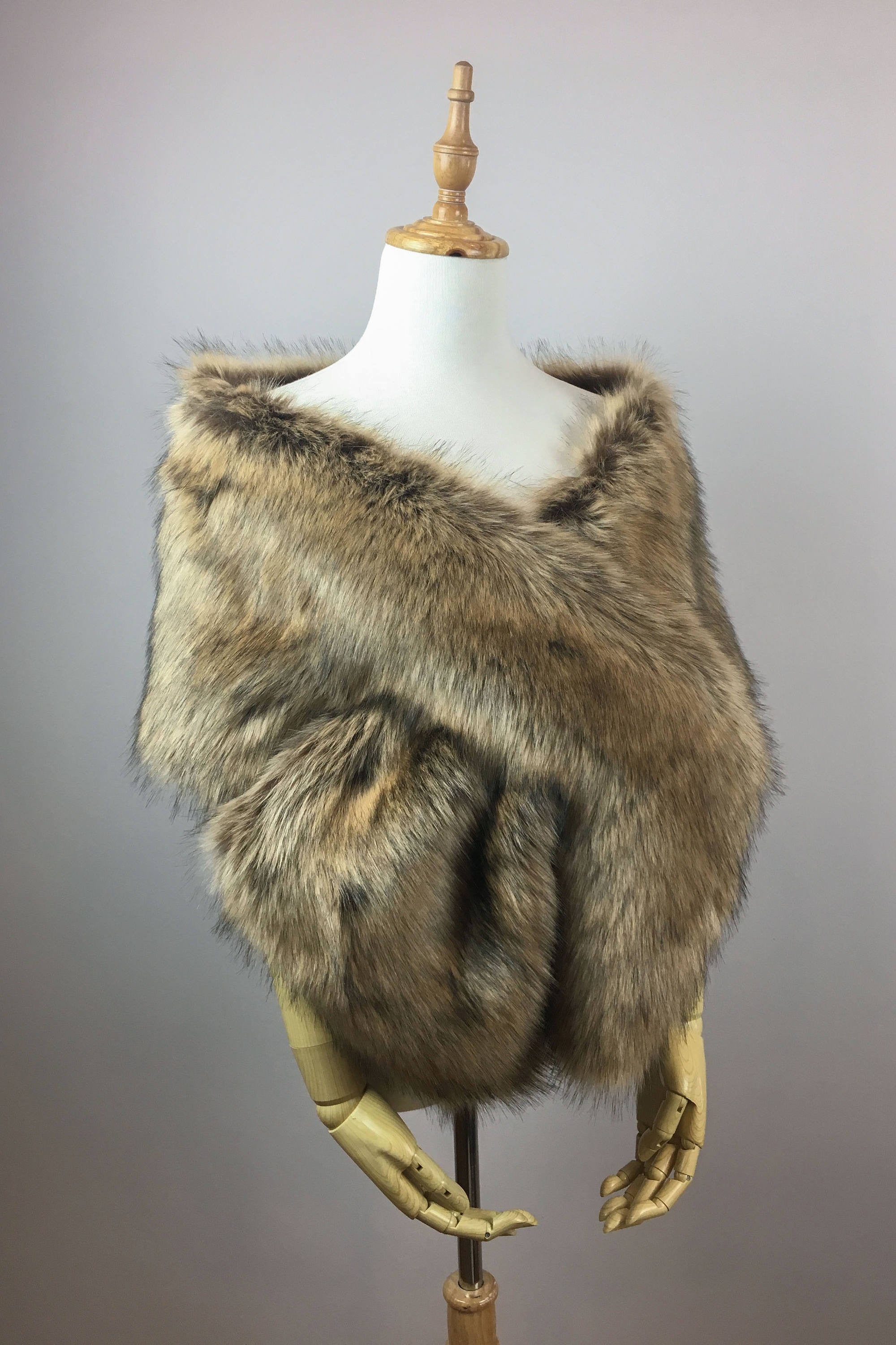 Luxury Brown Fur Shawl Wrap - Soft & Warm Winter Fashion Accessory for Women (Lilian Brw03) | Perfect for Parties, Weddings & Evening Events