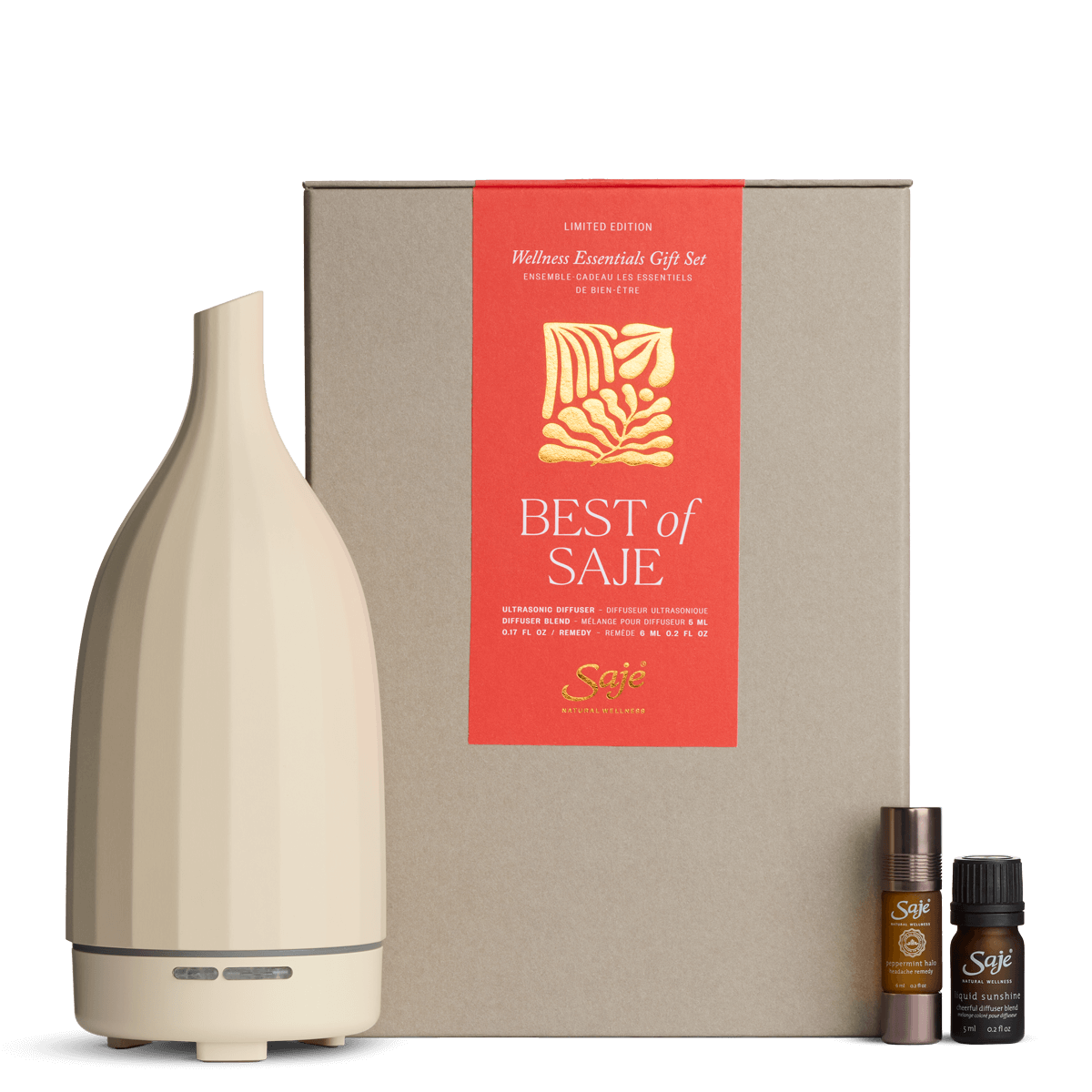 Best Saje Wellness Essentials Gift Set - Aromatherapy & Relaxation Kit for Stress Relief, Home Spa & Self-Care Gifts