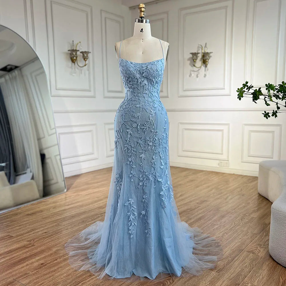 Elegant Blue Mermaid Prom Dress LA72624 - Perfect for Homecoming, Formal Dances & Special Occasions