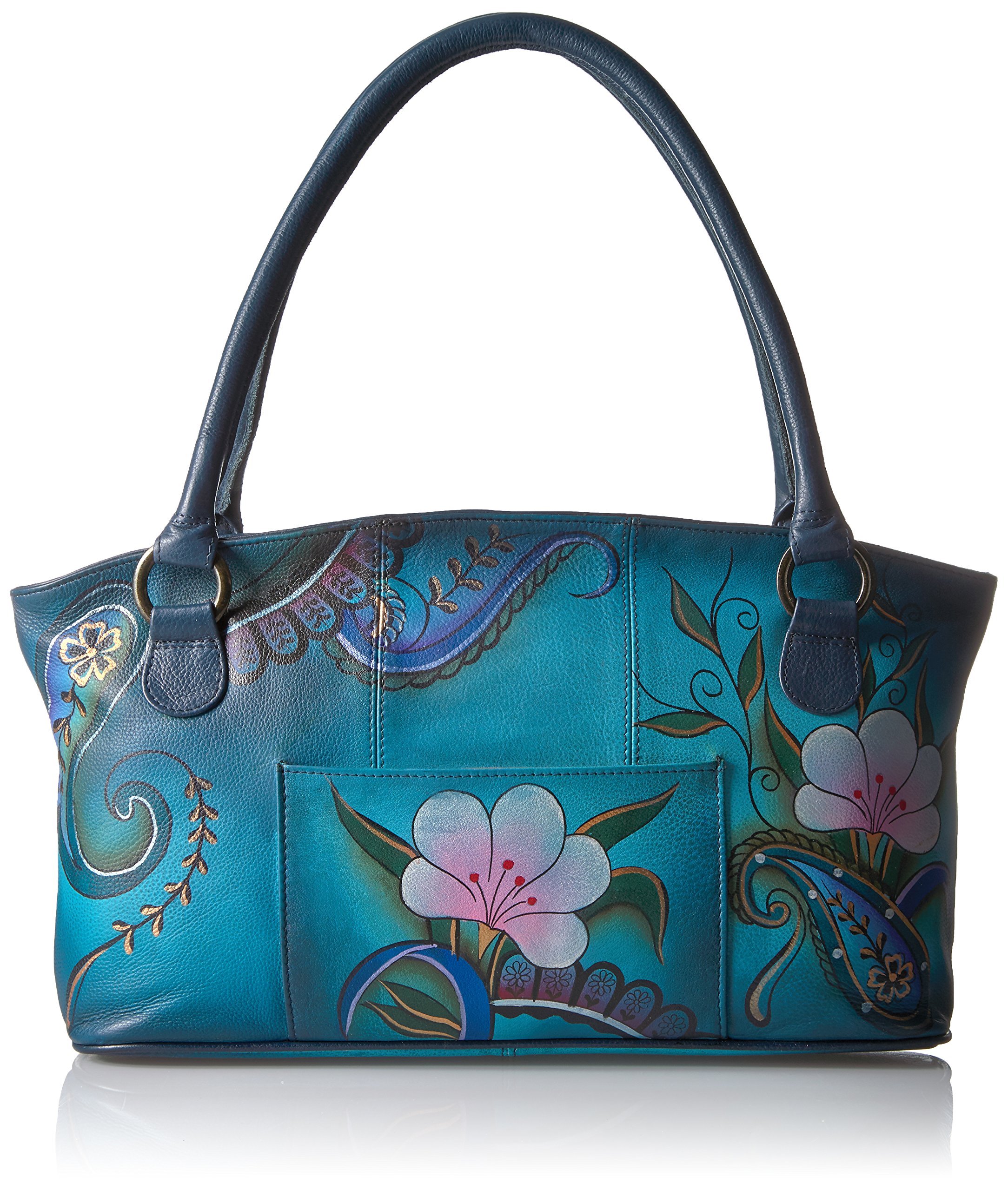Anuschka Hand-Painted Leather Tote Bag for Women - Stylish Wide Shoulder Bag - Perfect for Work, Travel & Everyday Use