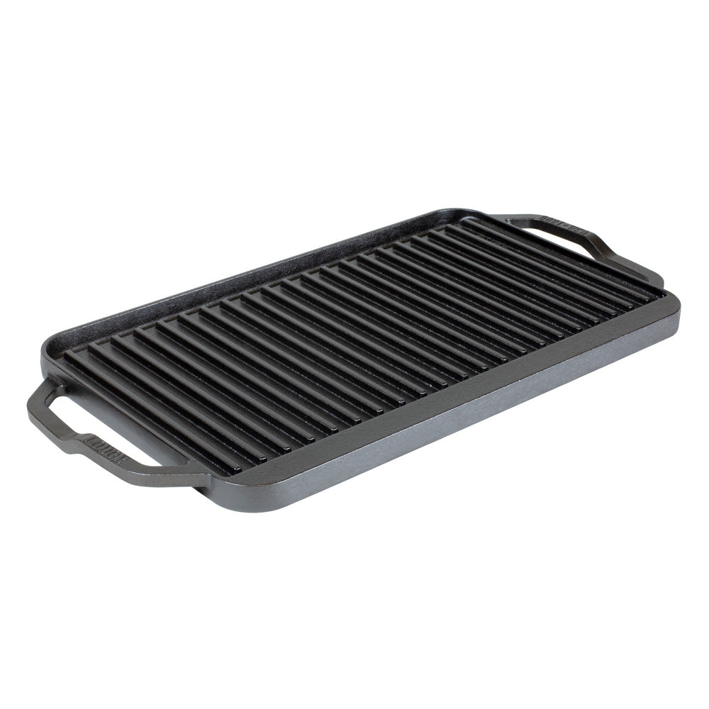 Cast Iron Reversible Grill/Griddle - 49cm Chef Collection - Perfect for Indoor & Outdoor Cooking, Camping, BBQs, and Backyard Parties