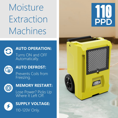 AlorAir Storm DP Smart WiFi Commercial Crawl Space Dehumidifier 50 Pints with Condensate Pump - Basement & Home Moisture Control - Perfect for Damp Areas, Water Damage Prevention & Mold Protection