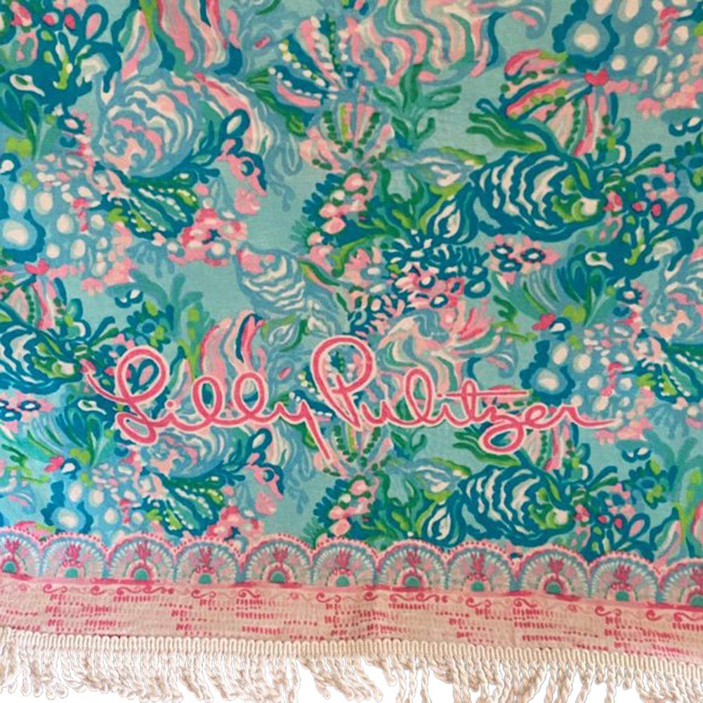 Lilly Pulitzer Blue Ibiza Aqua La Vista Beach Towel - Soft & Absorbent Oversized Towel for Pool, Beach, Picnic, Yoga & Outdoor Activities