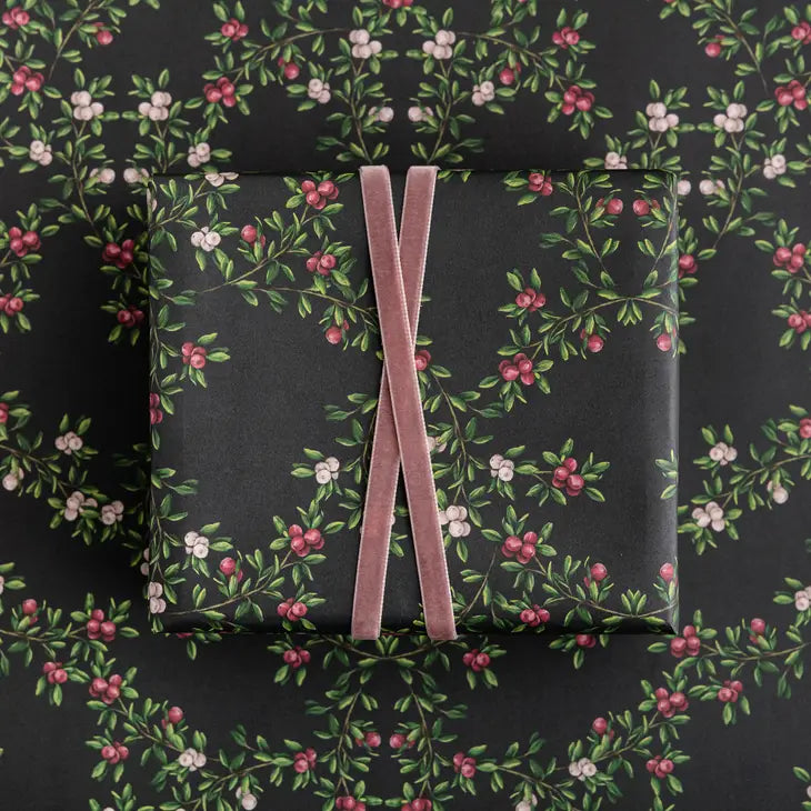 Merry Nouveau Wrapping Paper - Premium Holiday Gift Wrap for Christmas, Birthdays & Special Occasions - Elegant Floral Design for Present Wrapping, Party Decorations & DIY Crafts