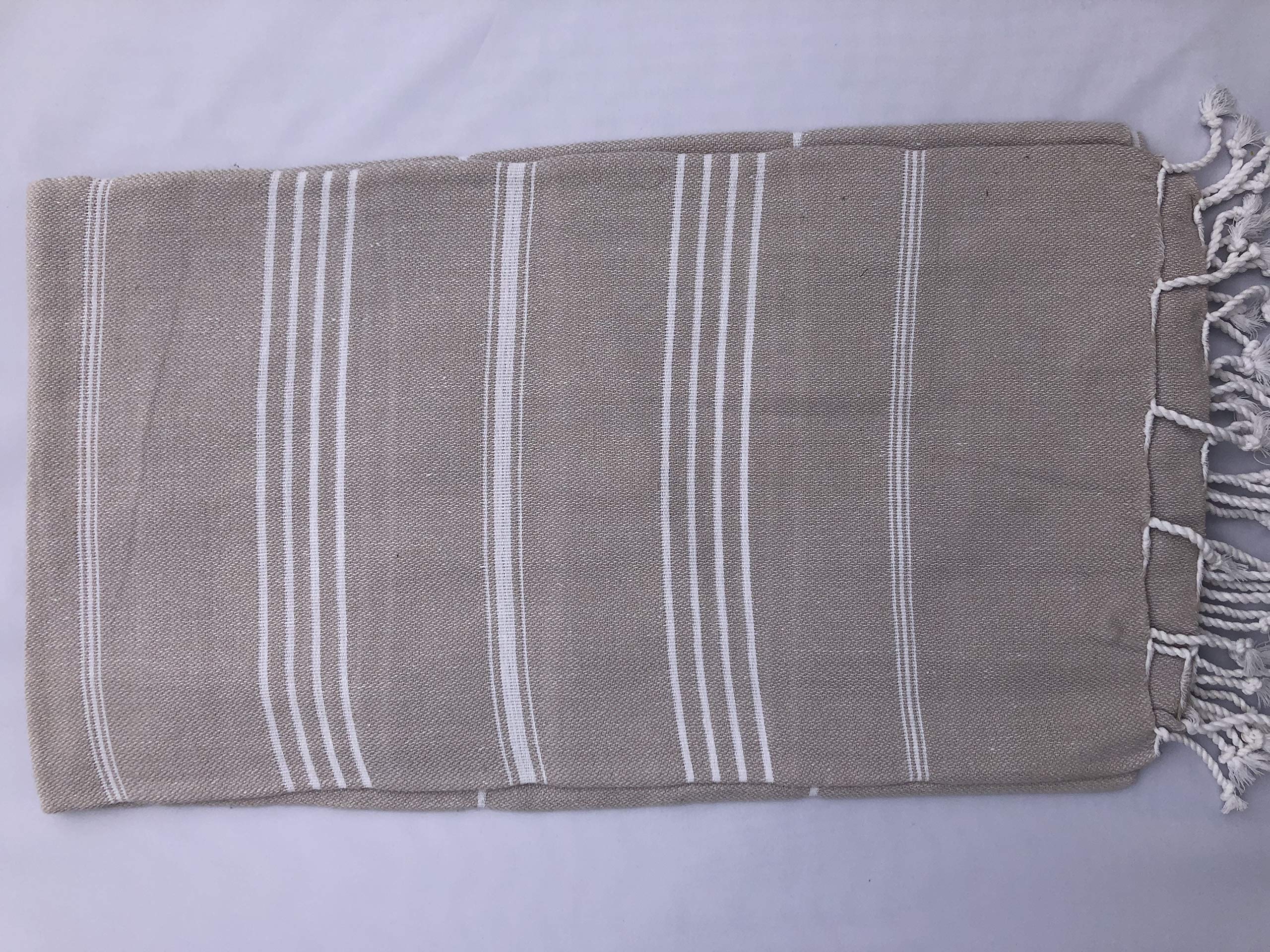 Premium CLASIK Turkish Sultan PESHTEMAL Towel - Ultra Soft & Absorbent Light Gray Bath & Beach Towel - Perfect for Pool, Spa, Yoga & Travel Accessories