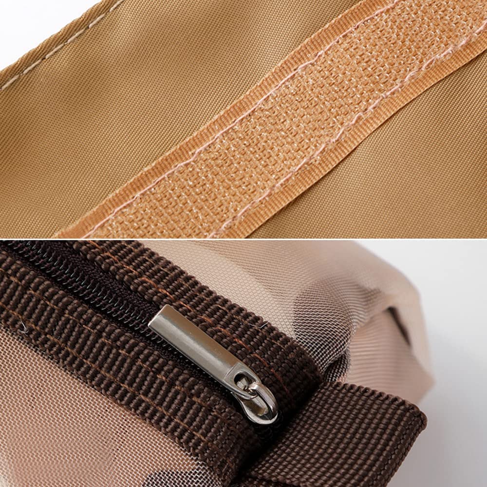 VALAMJI 4-in-1 Detachable Hanging Toiletry Bag - Foldable Travel Makeup Organizer with Removable Dividers, Portable Cosmetic Bag for Women & Girls (Brown) - Perfect for Travel, Camping & Gym Essentials Storage