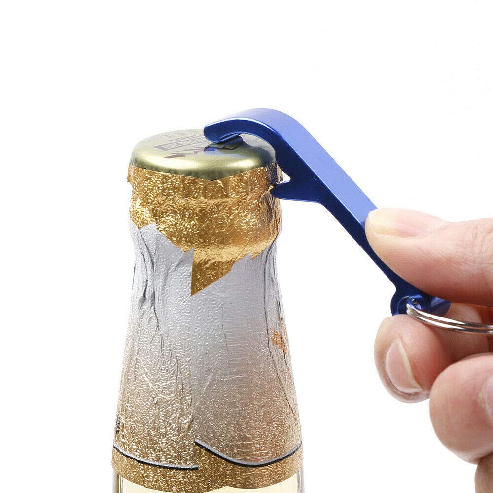 20PCS Portable Aluminum Alloy Bottle Opener Keychain - Mini Pocket Keyring for Beer, Soda & Wine (Purple) - Perfect for Camping, Travel, Parties & Gifts