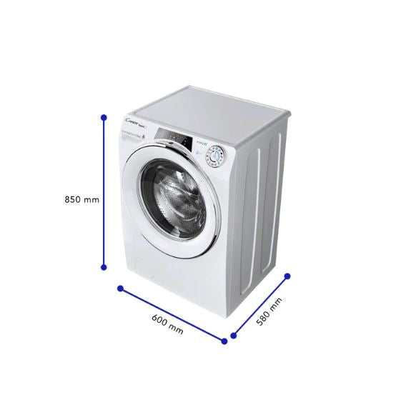 Candy ROW41066DWMCE 80 10/6KG Front Load Washer Dryer Combo - Energy Efficient Laundry Machine for Apartments & Small Homes - Perfect for Compact Spaces & Modern Living