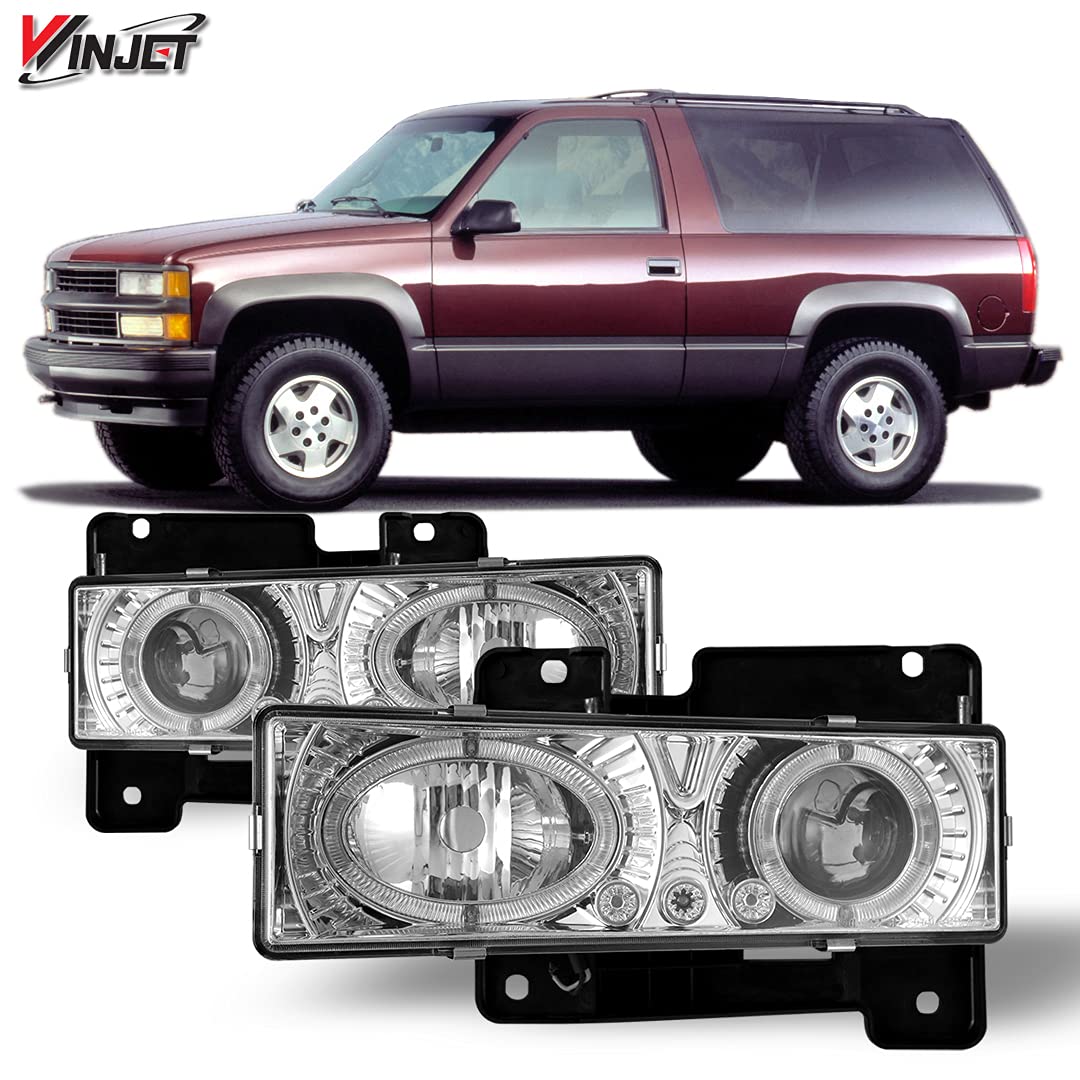 Winjet LED DRL Halo Headlights for 1994-2000 Chevy C/K1500-3500 - Upgrade Your Blazer, Suburban, Tahoe