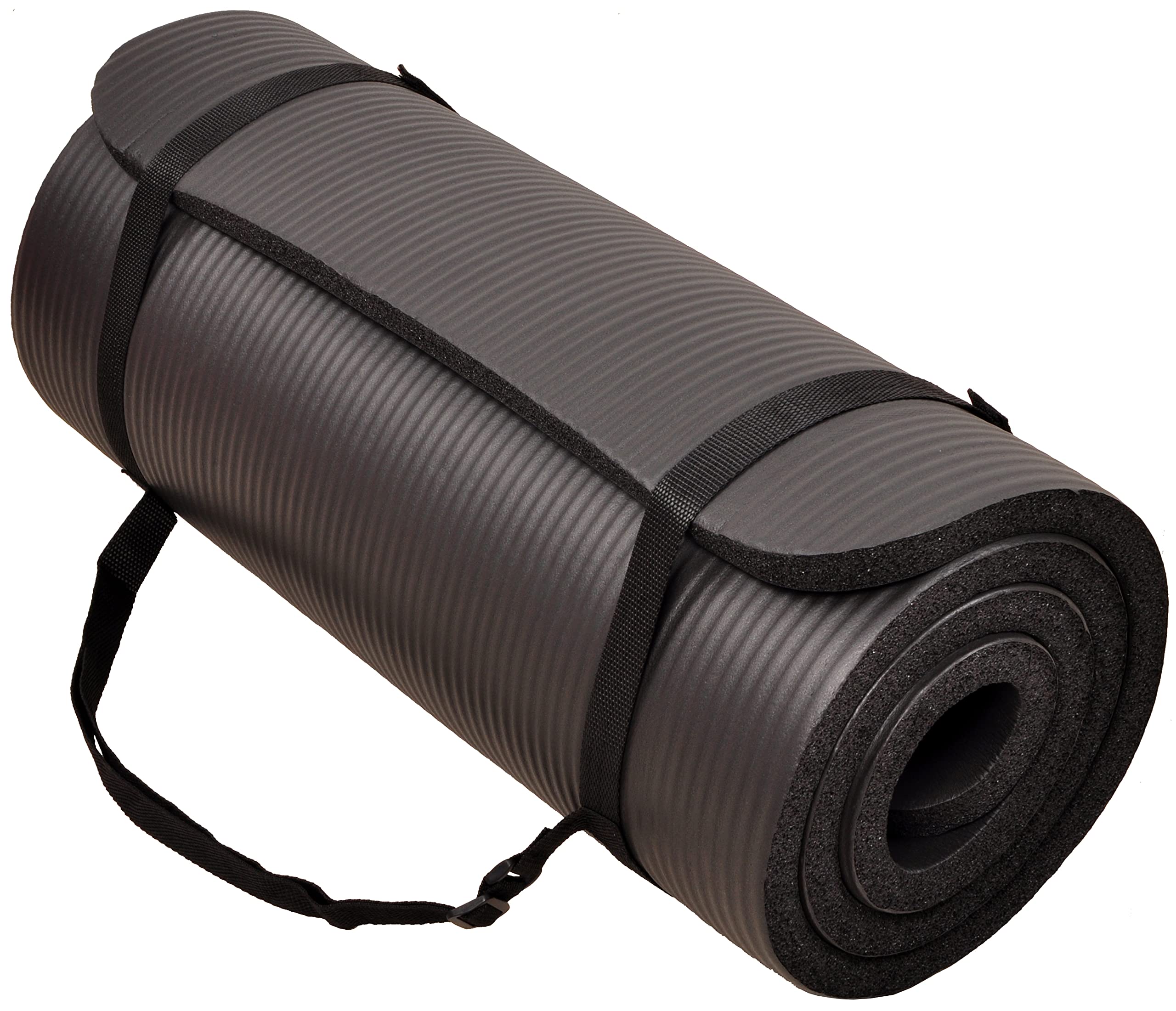 BalanceFrom 1-Inch Thick High-Density Non-Slip Yoga Mat with Carrying Strap - Perfect for Home Workouts, Pilates & Gym Exercises | Anti-Tear Fitness Mat for Yoga, Stretching & Floor Workouts