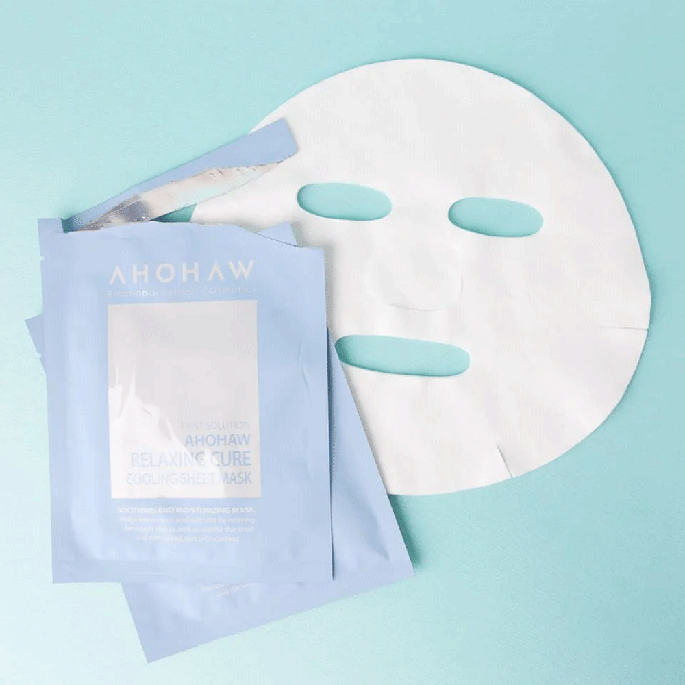 AHOHWA Cooling Sheet Mask 30g (5 Pack) - Hydrating & Relaxing Facial Mask for Glowing Skin | Perfect for Spa Night, Travel & Self-Care Routine
