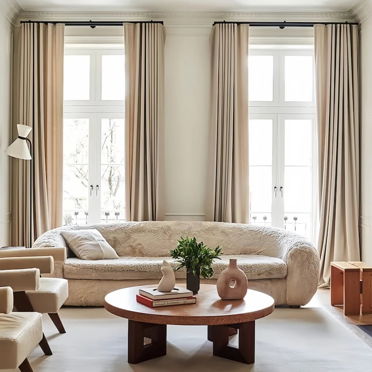 Blackout Curtains for Bedroom - Ron Cotton Thermal Insulated Drapes with Pleated Design, Noise Reducing & Light Blocking for Better Sleep - Modern Custom Window Treatments for Living Room & Nursery