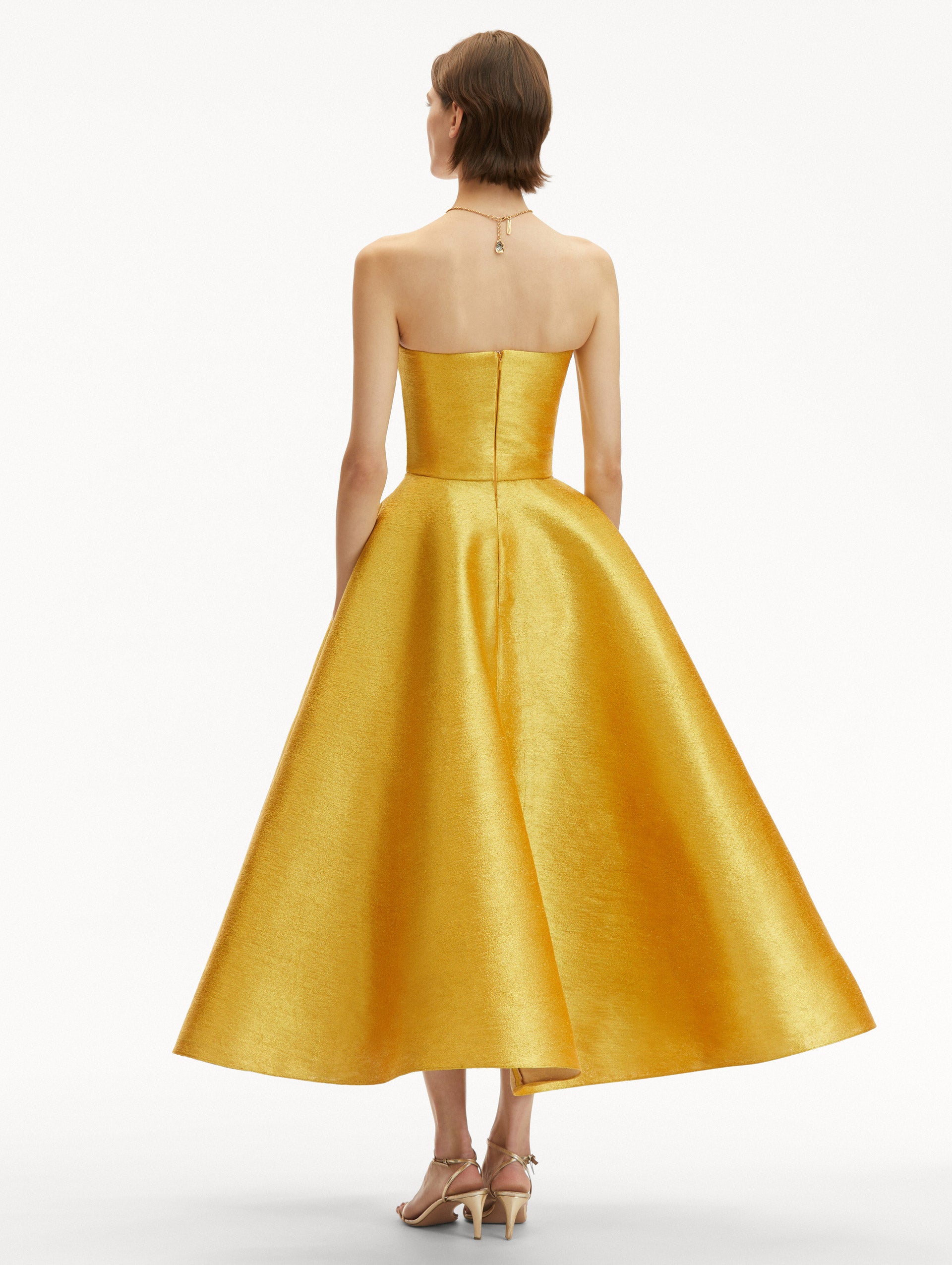 Elegant Metallic Threadwork Cocktail Dress for Women - Perfect for Evening Parties, Weddings & Special Occasions