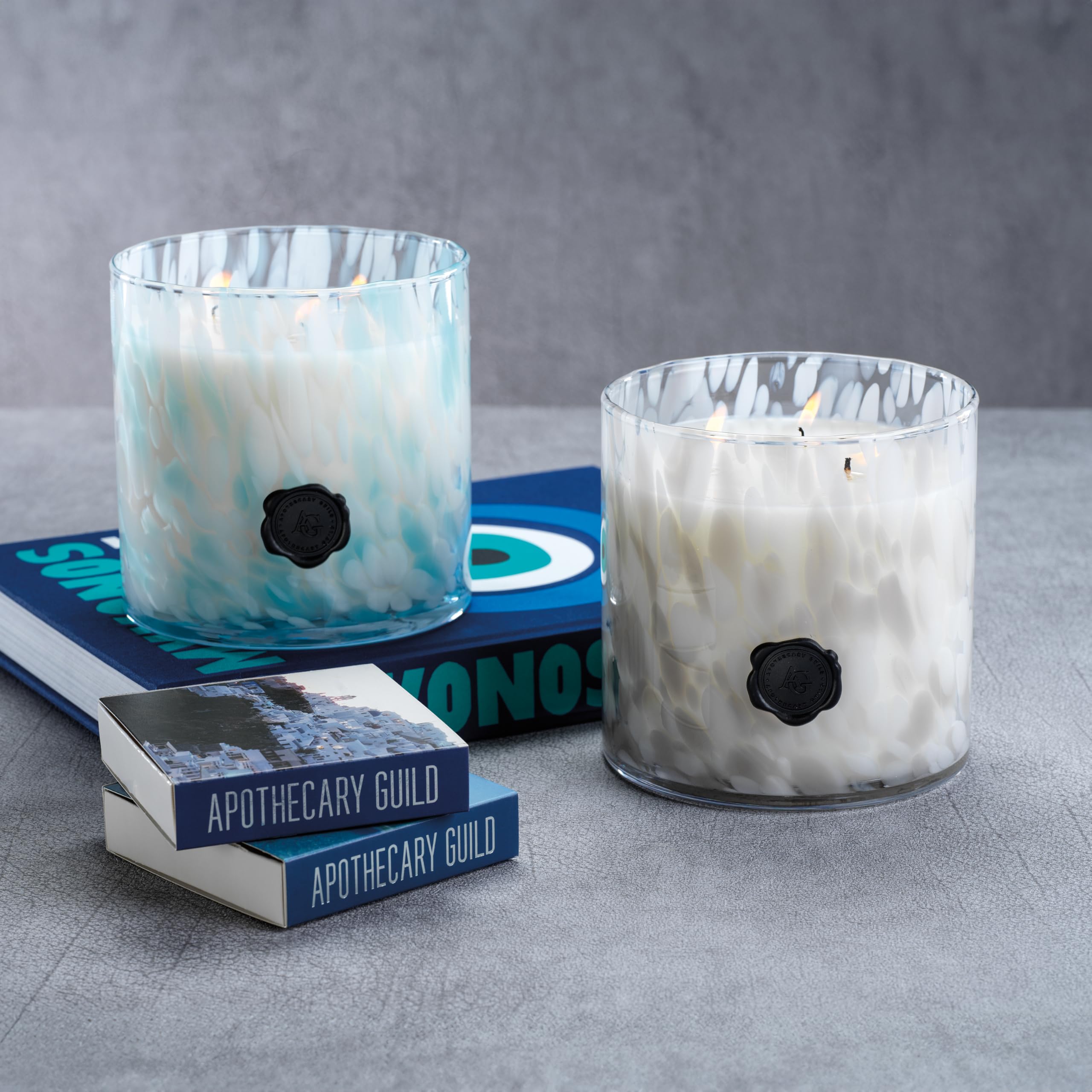 Zodax Apothecary Guild 3-Wick Large Scented Candle - Opal Glass Jar Home Decor - Sunset Beach Fragrance (50.02 Oz) - Perfect Gift for Women & Men - Ideal for Living Room, Bedroom, Bathroom & Spa Relaxation