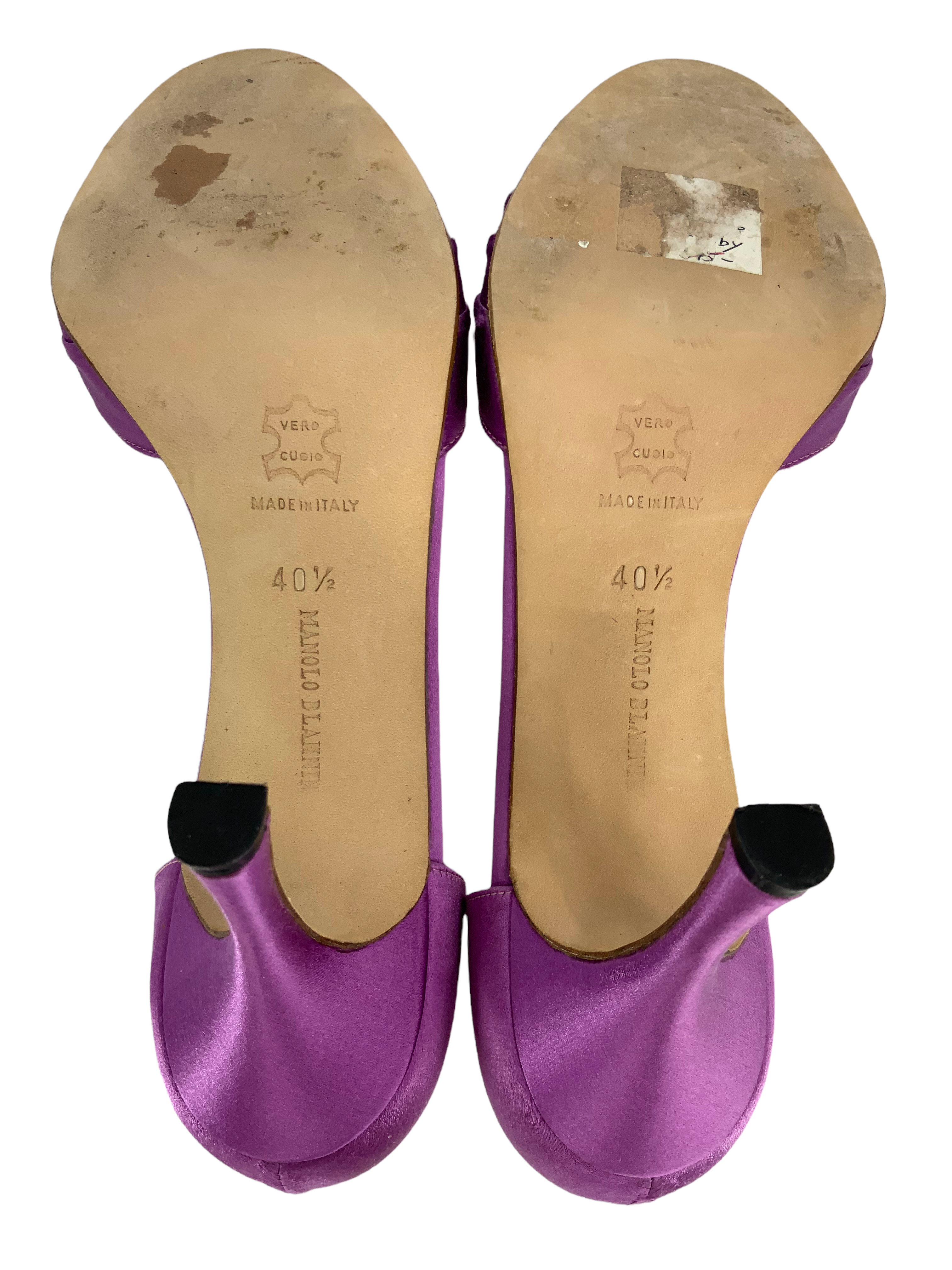 Manolo Blahnik Sedarby Embellished Satin d'Orsay Pumps Women's Size 10.5 - Luxury Evening Heels for Weddings, Parties & Special Occasions
