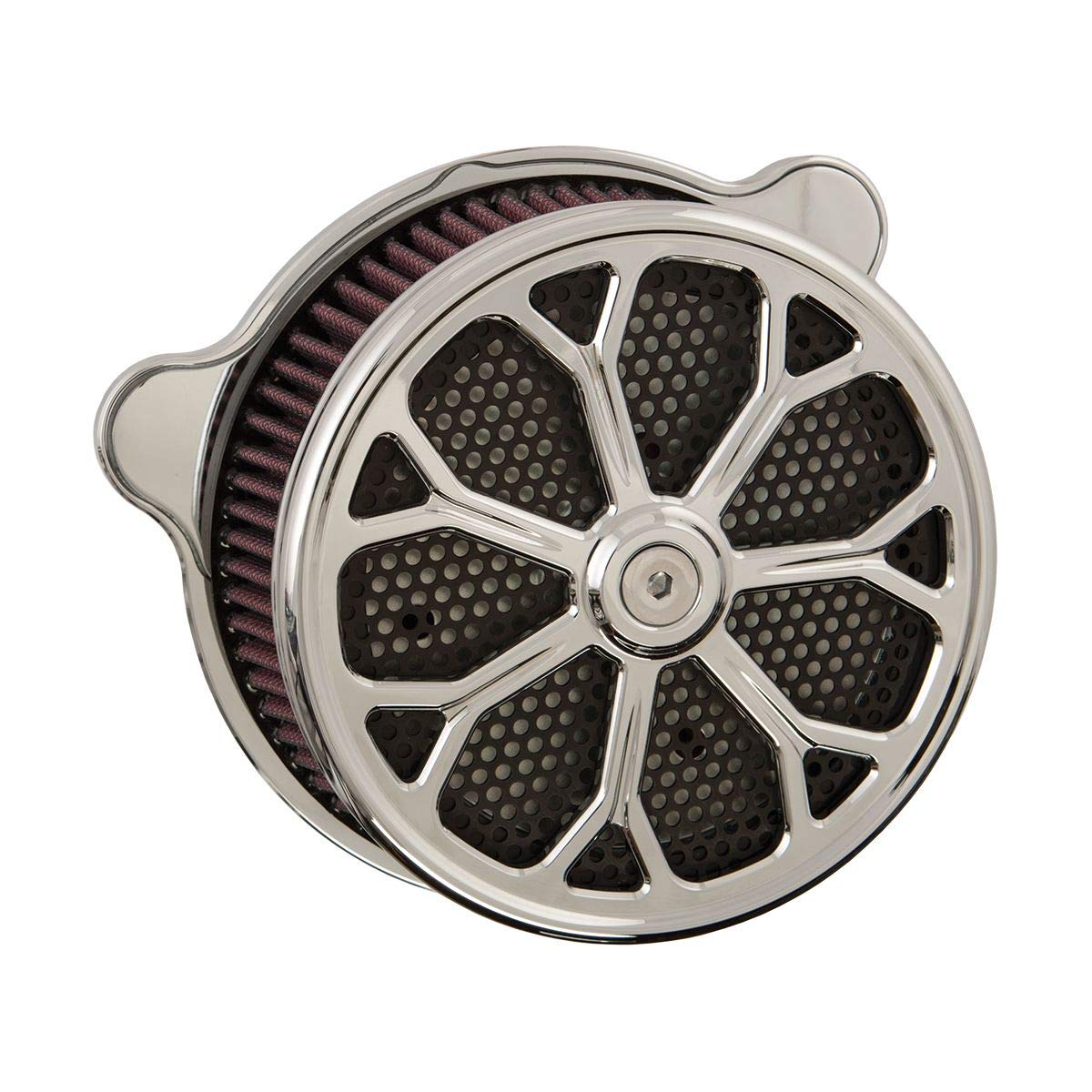 Luck Chrome Hard Drive F2122C-ACTBW Air Cleaner Assembly (Revolver) - Perfect for Automotive Engine Maintenance & Performance Upgrades