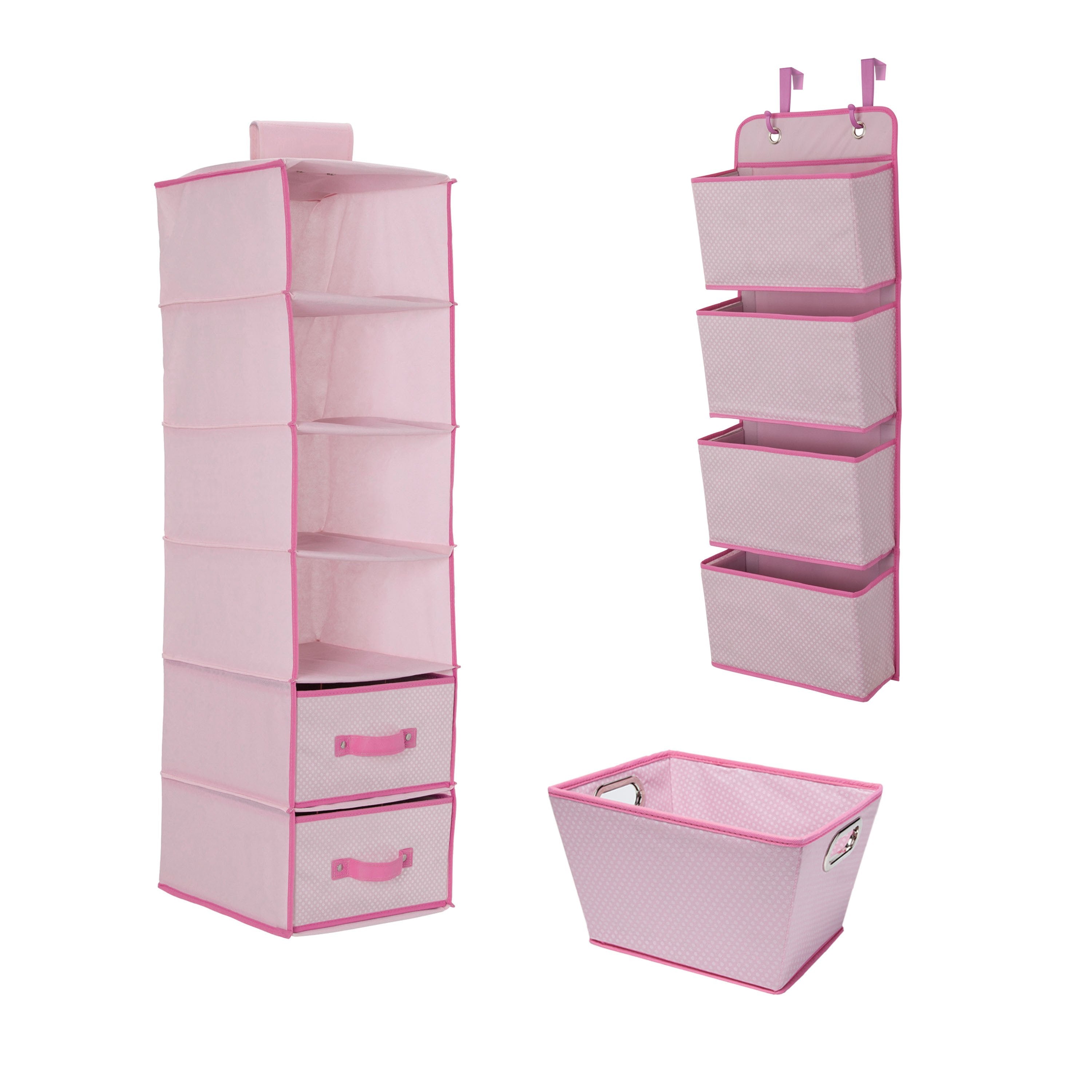 Complete Nursery Organization ValuePack (3 Piece Set) - Baby Closet Organizer, Storage Bins & Hanging Shelves for Nursery, Kids Room & Daycare Organization