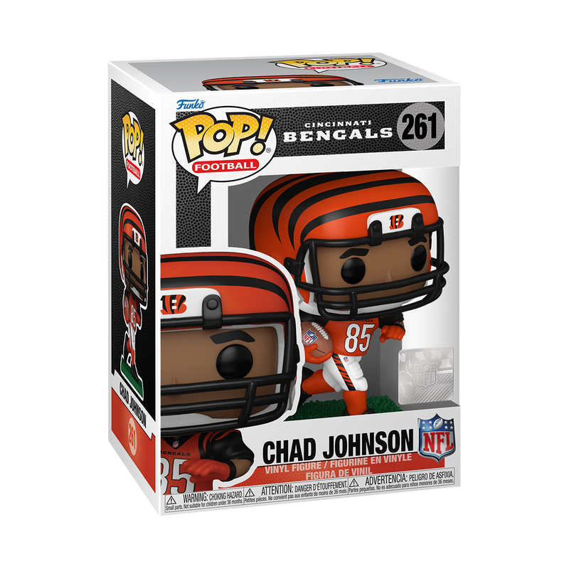 Chad Johnson (85) Funko Pop NFL 261 with Protector Case - Perfect for NFL Fans, Collectors, and Sports Memorabilia Displays