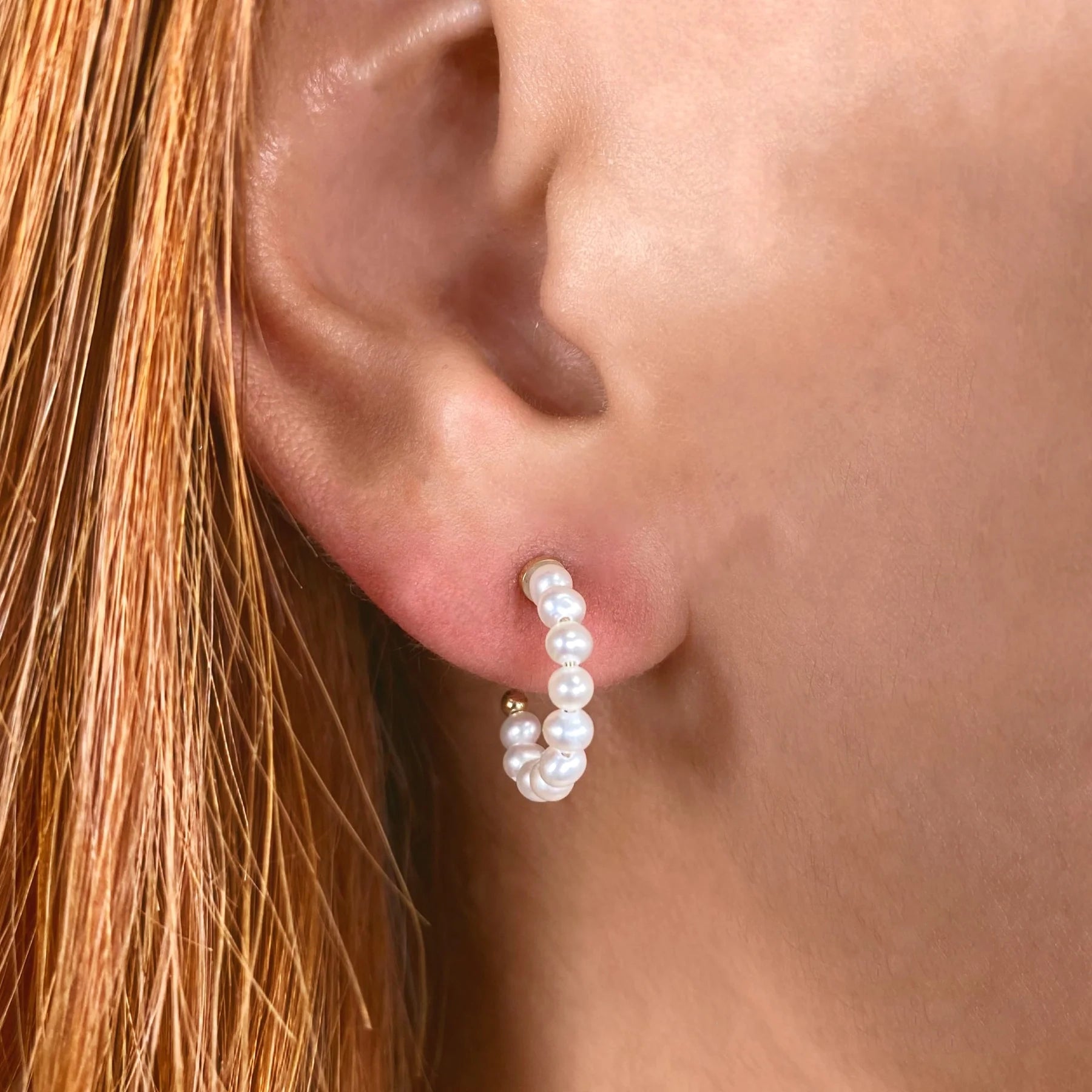 Shy Creation Pearl Hoop Earrings for Women - Elegant 14K Gold Plated Dangle Earrings - Perfect for Wedding, Party & Everyday Wear