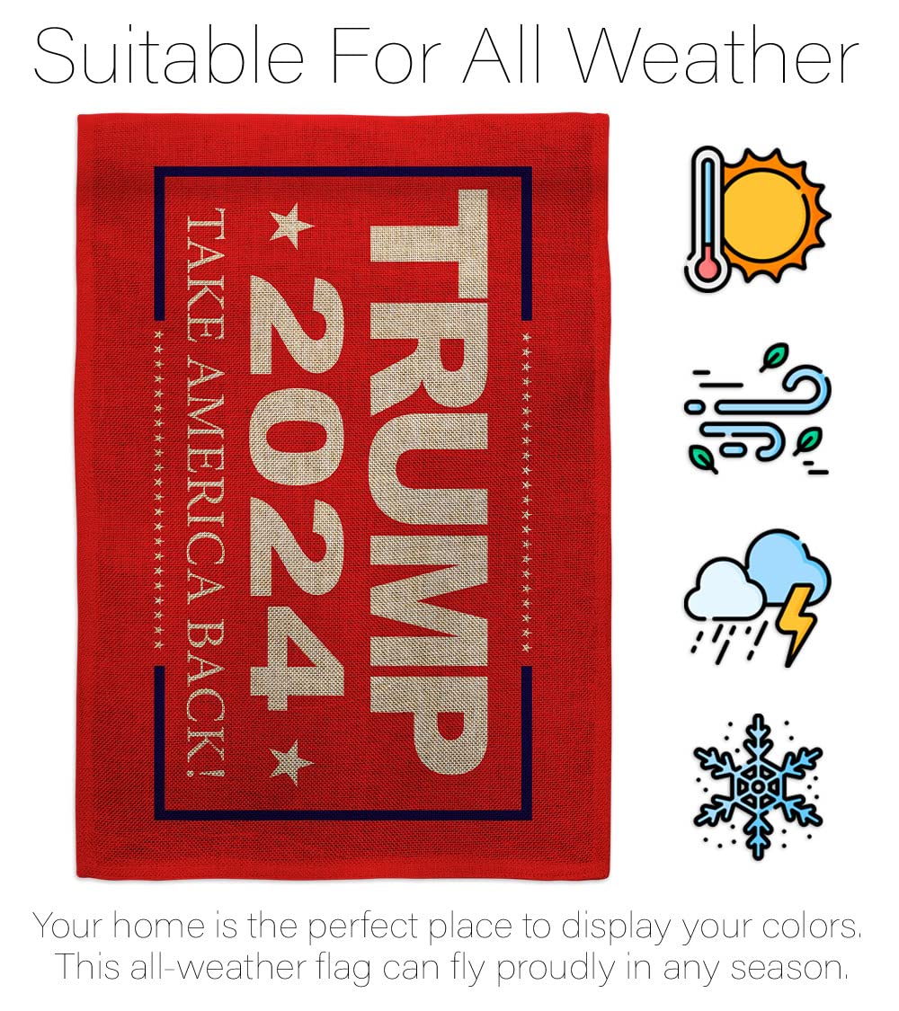 Patriotic 2024 Election Burlap House Flag - Made in USA, Support Our Troops - Perfect for Garden, Yard & Political Campaign Decor - Democrat Republican Tea Party American Vote Gift