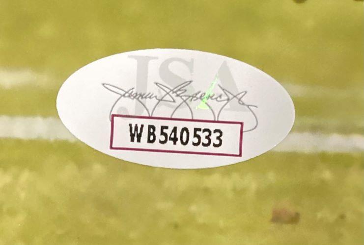Jeremiah Trotter Jr Autographed 11x14 Philadelphia Eagles Blocking Photo with JSA Certificate - Perfect for Eagles Fans, Sports Memorabilia Collectors, and Home Office Decor