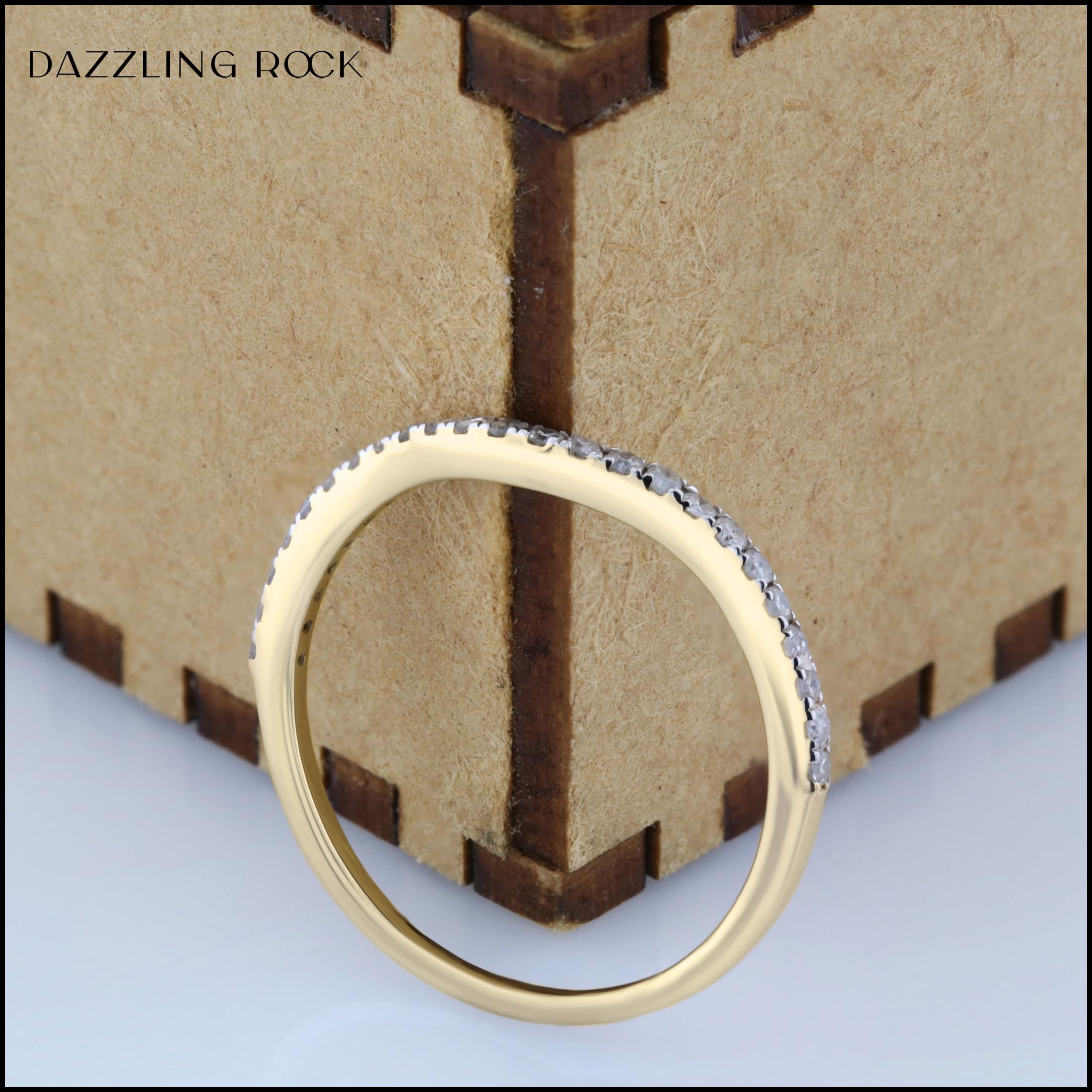 0.15 CTTW Round White Diamond Wedding Ring Enhancer Guard Band for Women - Solid Gold Dazzlingrock Collection | Perfect for Bridal, Anniversary & Special Occasions
