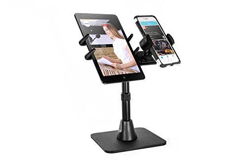 ARKON Mounts TW Broadcaster Combo Stand - Adjustable Midsize Tablet & Phone Mount Holder for Live Streaming, Vlogging & Gaming (TWBHD8SM6) - Perfect for YouTube, Twitch & Facebook Live Broadcasts