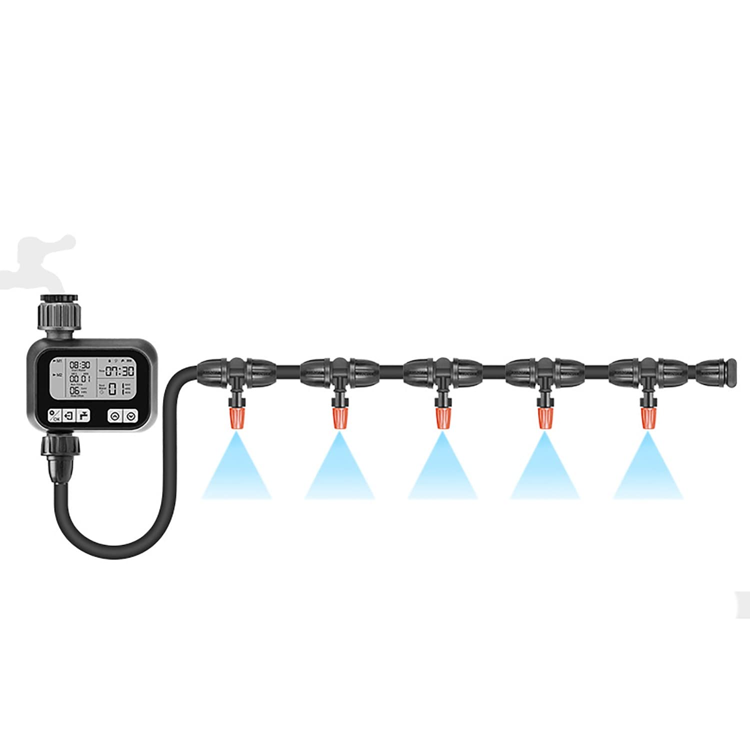 USGitke Smart Automatic Watering System for Potted Plants - Programmable Timer, Drip Irrigation & Garden Controller - Perfect for Indoor/Outdoor Plants, Vacation Care & Lazy Gardening (2-Pack)