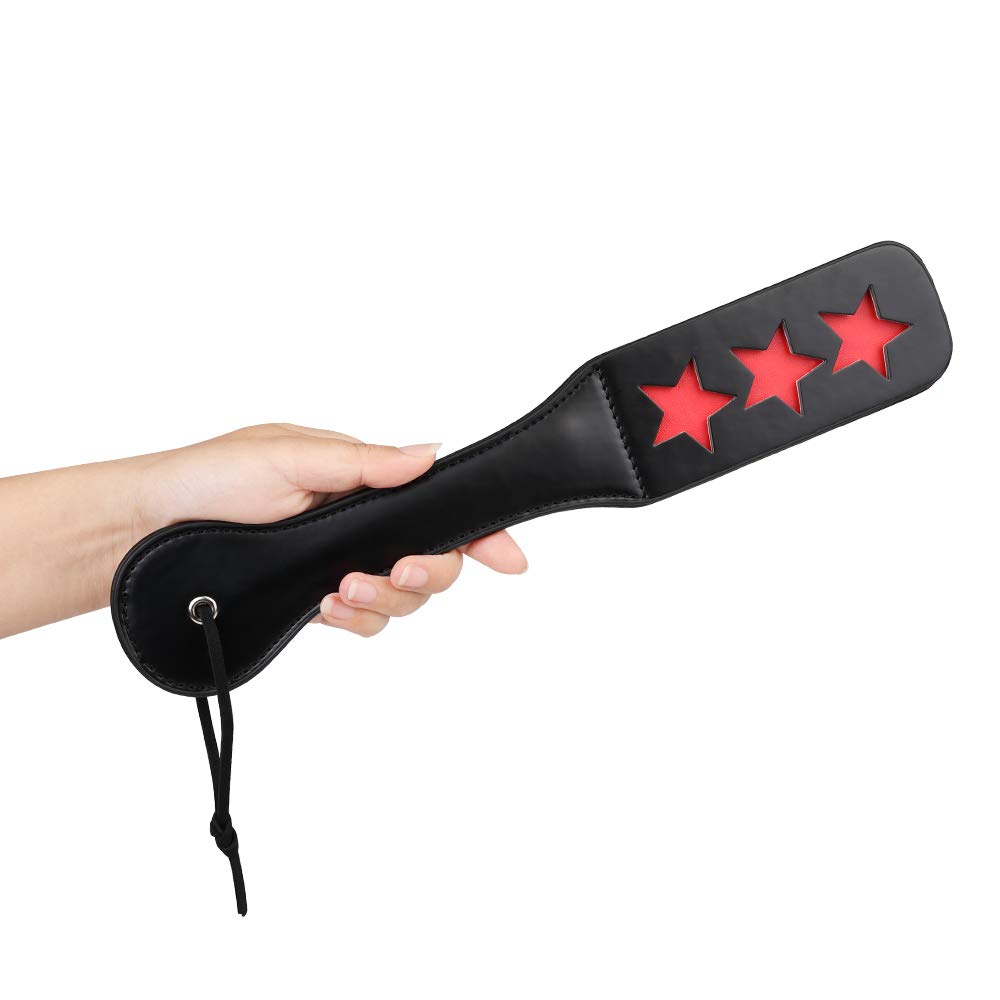 3 Stars SM Spanking Paddle - 12.8 Inch Faux Leather Adult Spanking Toy for BDSM Play, Couples Bonding & Sensual Exploration - Perfect for Roleplay, Spanking Games & Erotic Discipline