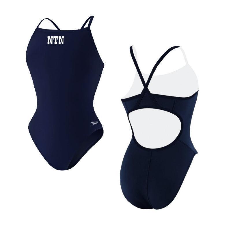 NTN Speedo Solid Flyback Swim Briefs with Logo - Men's Competitive Swimwear for Lap Swimming & Training