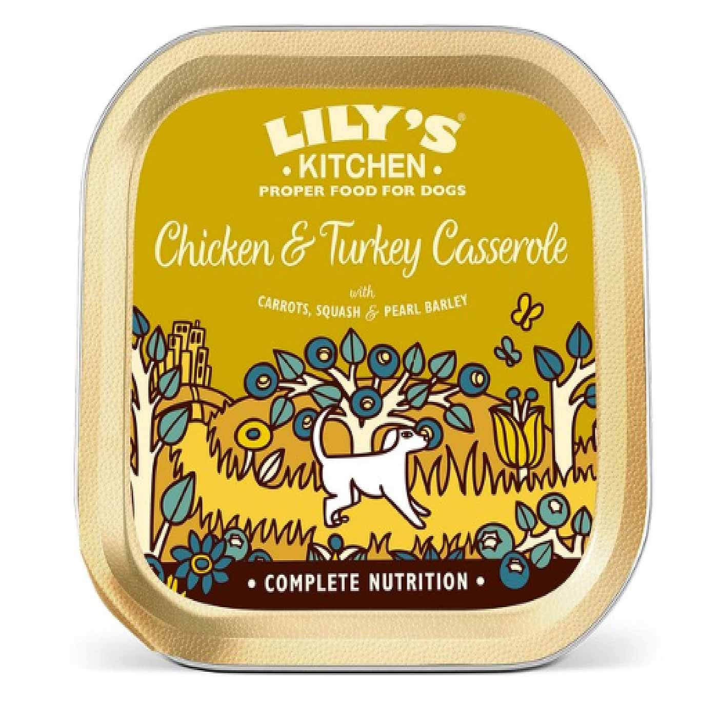 Lily's Kitchen Chicken and Turkey Casserole Grain-Free Dog Food - Case of 6 Cans | Premium Wet Food for Adult Dogs | Perfect for Mealtime, Training Treats & Digestive Health
