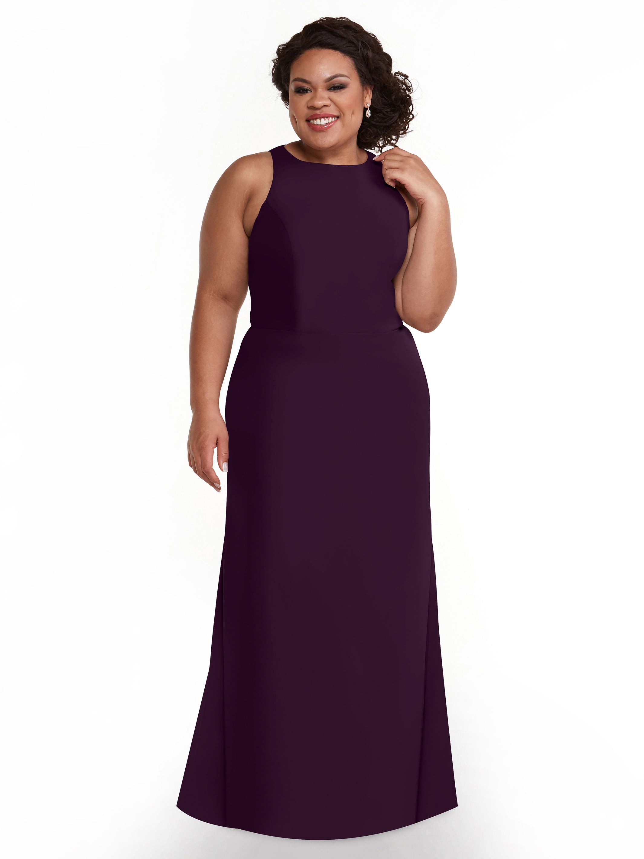 Elegant 80175 Chiffon A-Line Bridesmaid Dress with Plunging Halter Neckline - Perfect for Weddings, Formal Events & Special Occasions