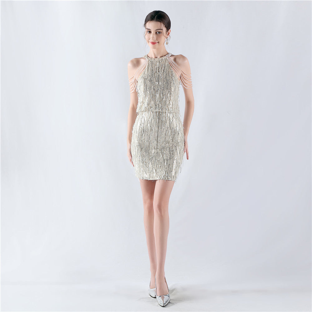 Sexy Fringed Sequins Nightclub Dress - Short Hip Wrap Party Dress for Women | Perfect for Nightclubs, Parties & Special Occasions