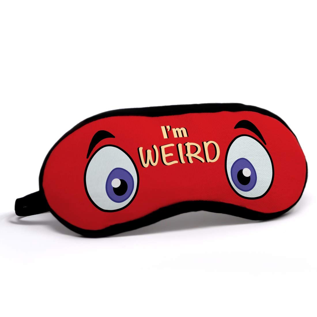 Indigifts Valentine's Day Gift - 'I'm Weird' Quote Printed Red Eye Mask (7.8X3.3 inches) | Funny Sleep Mask for Girlfriend, Wife Birthday Present | Perfect for Relaxation, Travel & Spa Days