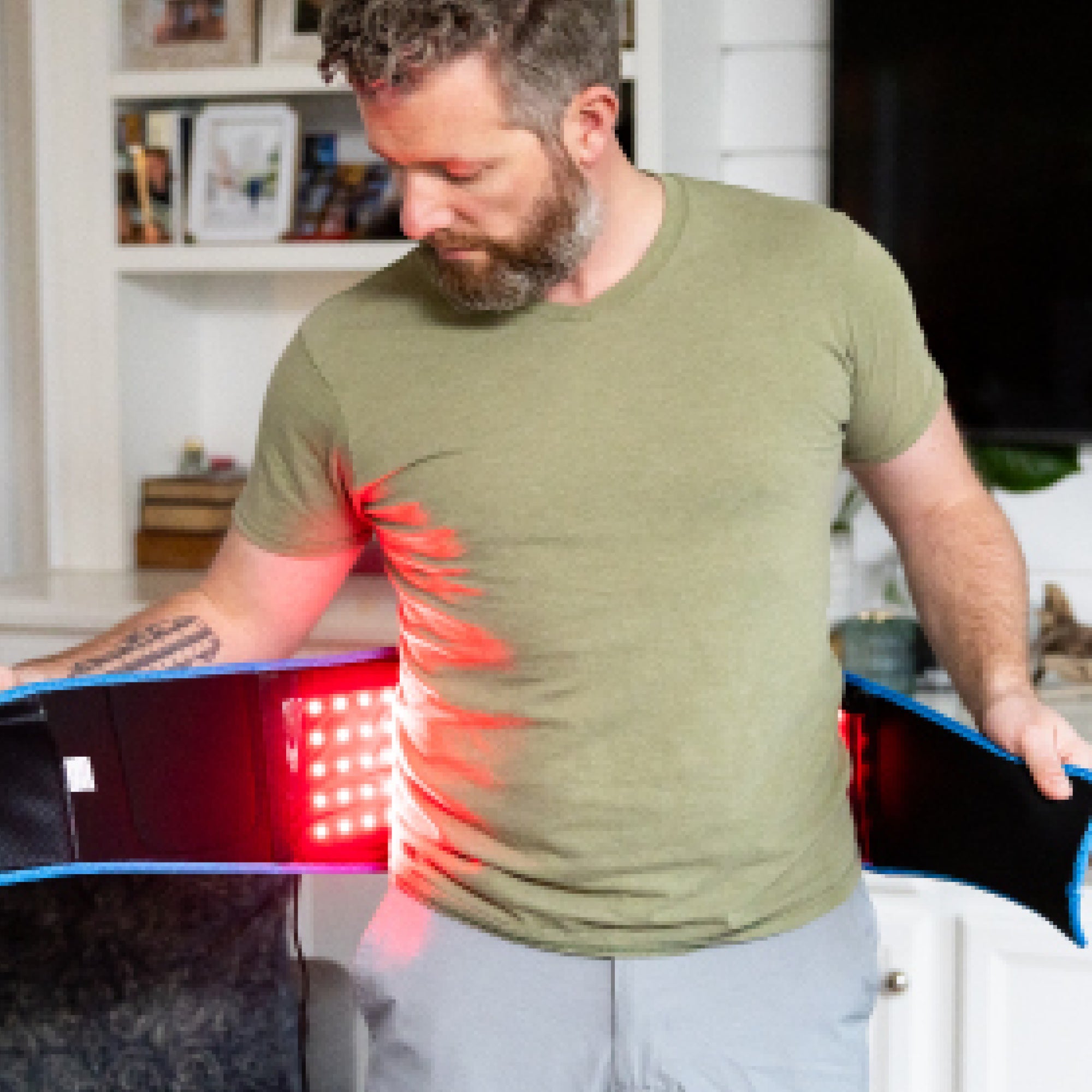 AllevaRed Light Therapy Belt for Pain Relief & Skin Rejuvenation - Portable Infrared Heating Pad for Back, Neck, Shoulder & Joint Pain - Perfect for Home Use & Recovery