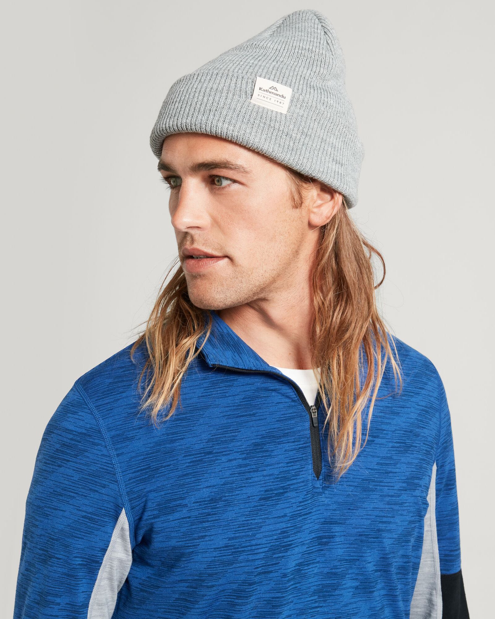 Fyfe Beanie Hat - Mid Grey Marle Knit Beanie for Men & Women - Warm Winter Skull Cap for Outdoor Activities