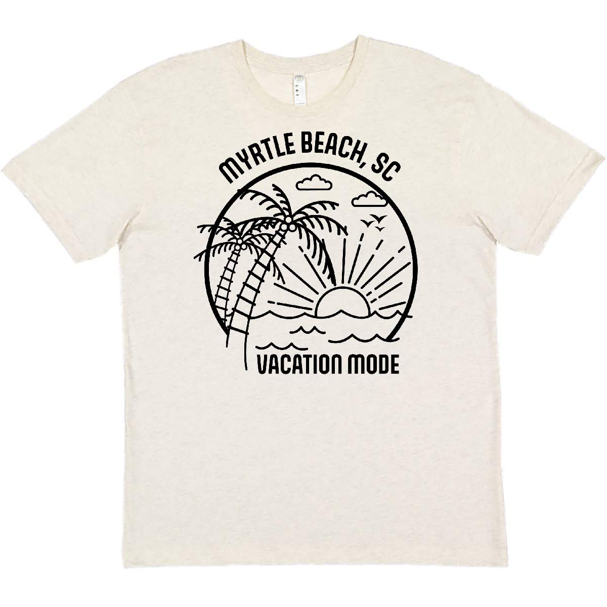 Inktastic Summer Vacation Mode Myrtle Beach South Carolina Graphic T-Shirt - Comfortable Cotton Tee for Beach Trips, Casual Wear & Summer Outfits