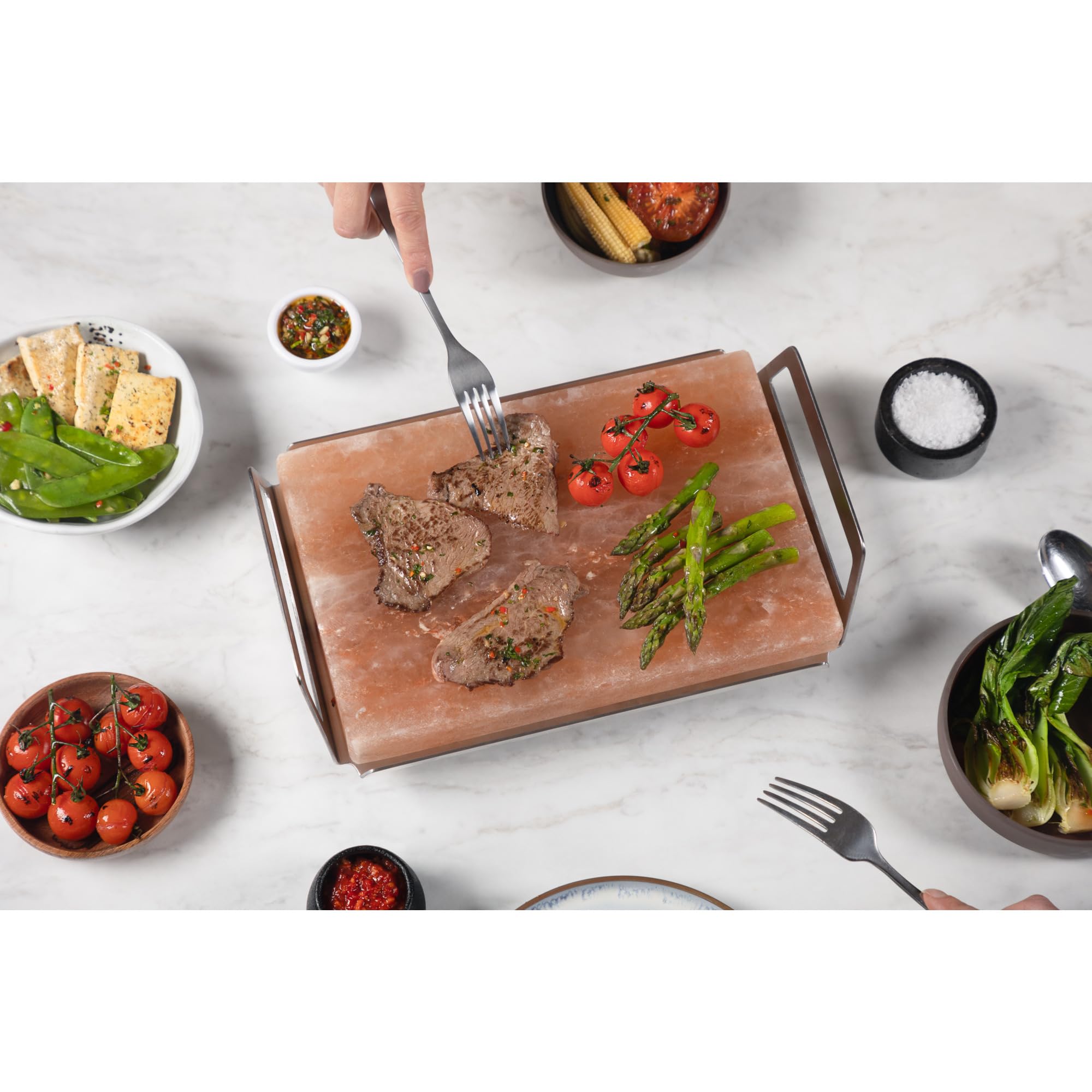 Electrolux E2SLT Himalayan Salt Cooking Stone Plate - 20x30x4cm, 3kg - Grill, Oven, Induction & Charcuterie Board - Perfect for Steaks, Seafood & Charcuterie Displays