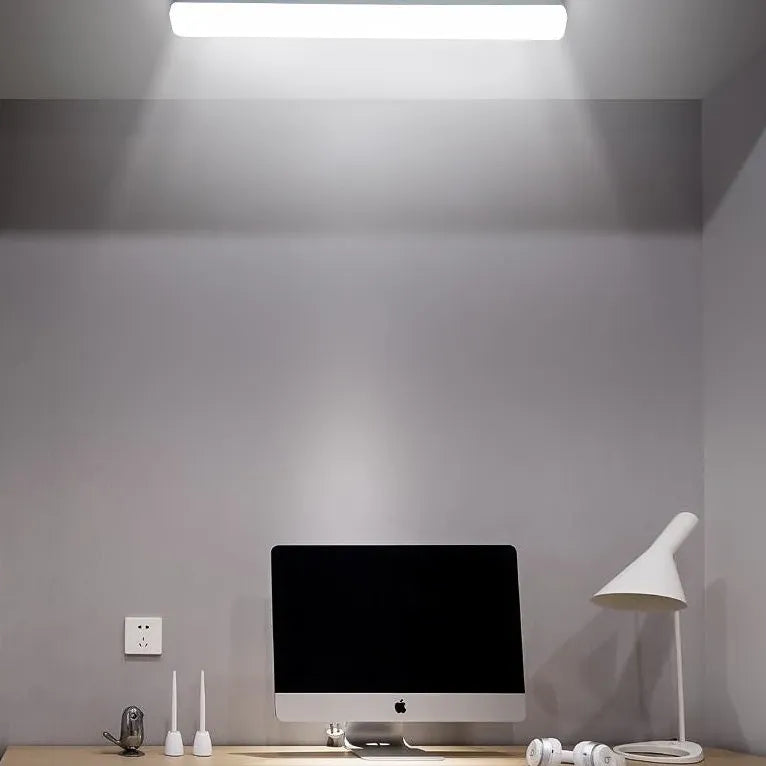 Modern White Rectangular LED Flush Mount Ceiling Light - Energy Efficient Dimmable Lighting for Bedroom, Kitchen, Living Room & Office