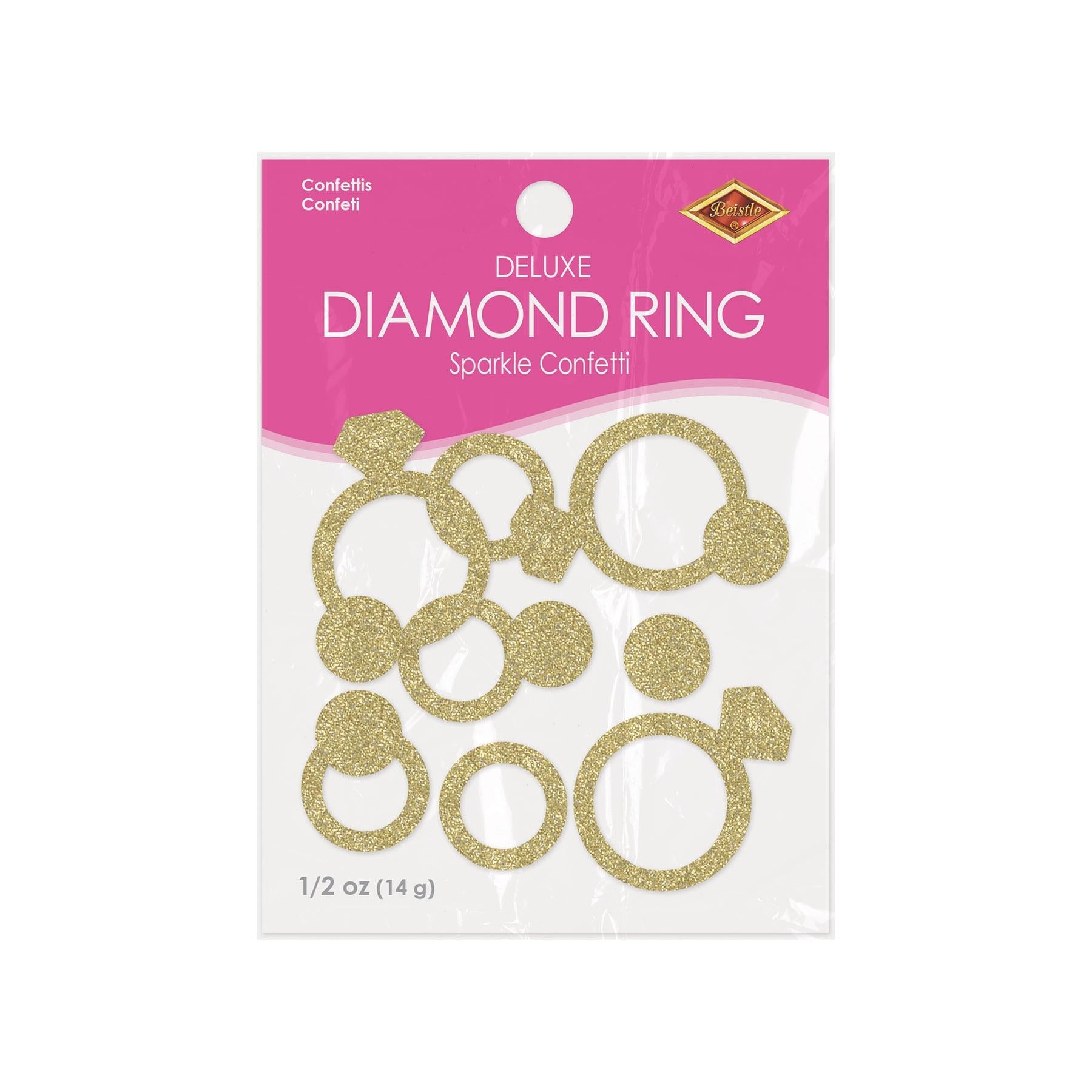Beistle 12-Pack Bachelorette Party Diamond Ring Confetti - 0.5 Oz Deluxe Sparkle Glitter for Wedding, Bridal Shower & Birthday Celebrations - Perfect for Table Decorations, Photo Backdrops & Party Favors