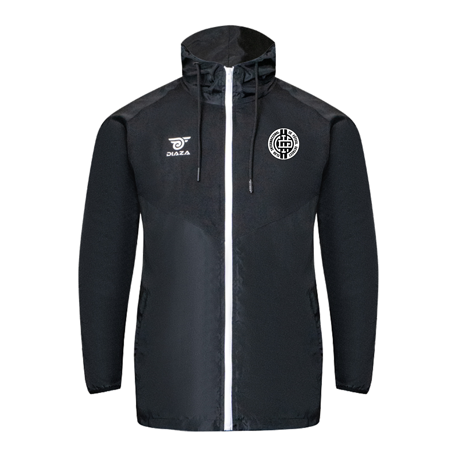 Inter Detroit Noche WindRunner Jacket - Lightweight Waterproof Windbreaker for Men & Women - Perfect for Running, Hiking & Outdoor Adventures