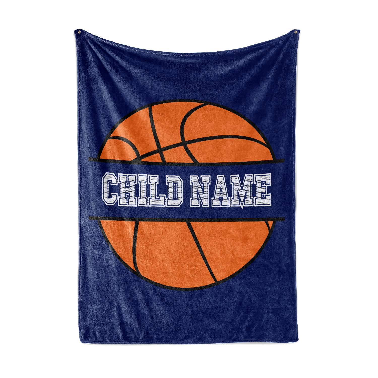 Personalized Custom Basketball Fleece & Sherpa Throw Blanket for Kids - Soft Warm Blanket for Boys Girls Toddlers - Perfect for Indoor Outdoor Use, Sports Games, Bedroom Decor & Basketball Fan Gifts